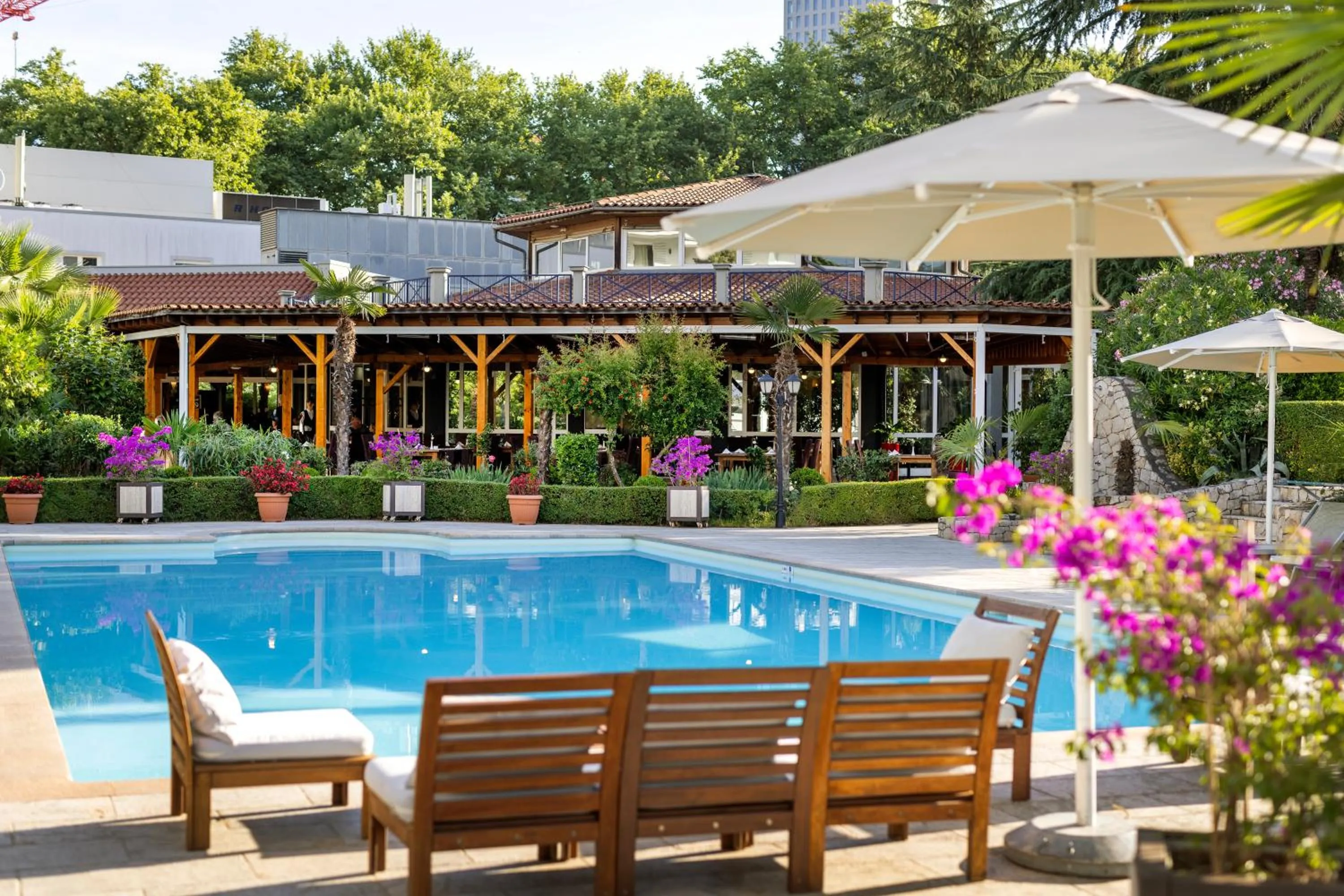 Swimming pool in Rogner Hotel Tirana