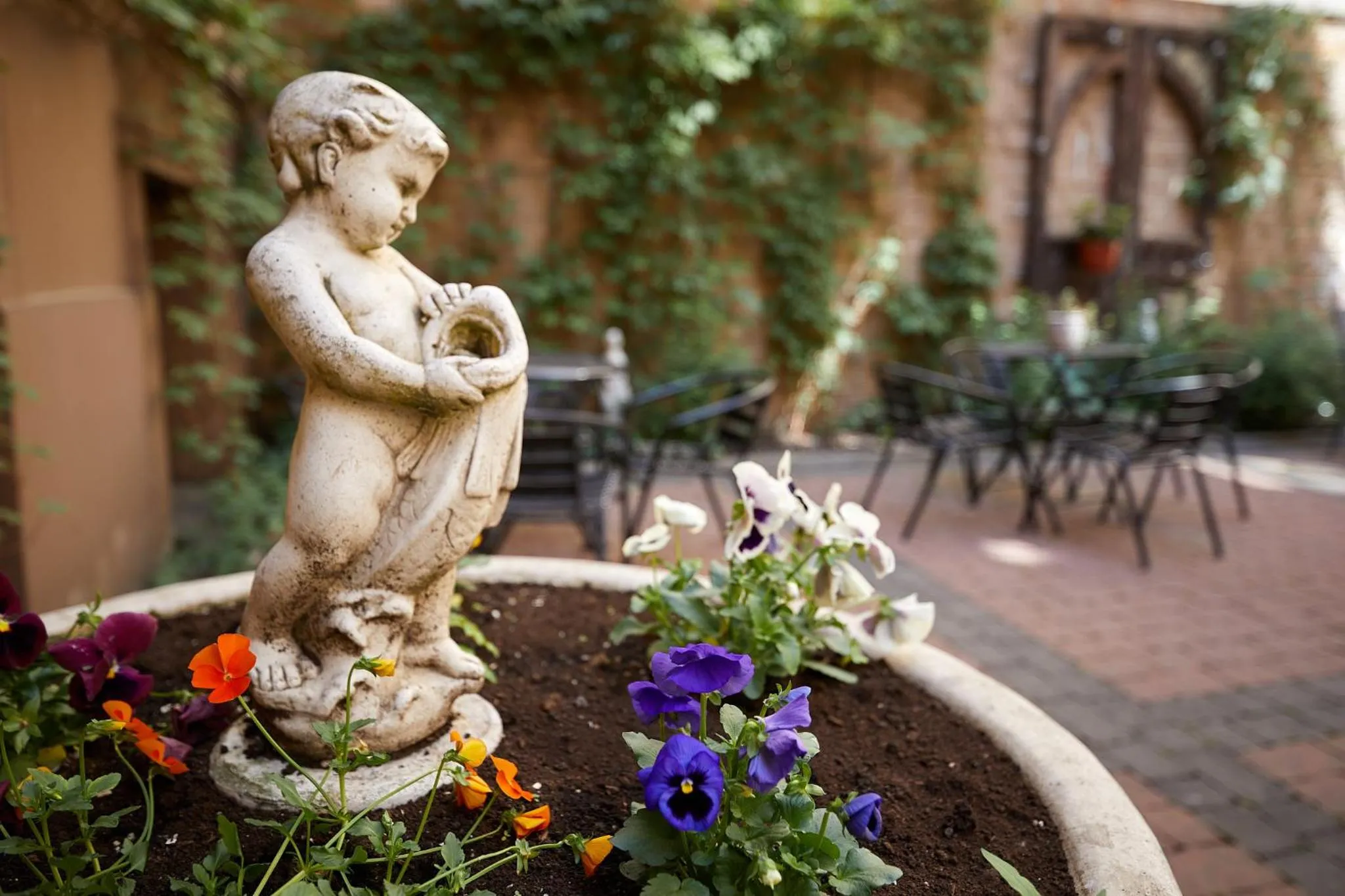 Inner courtyard view in Stabu Sēta Apartments