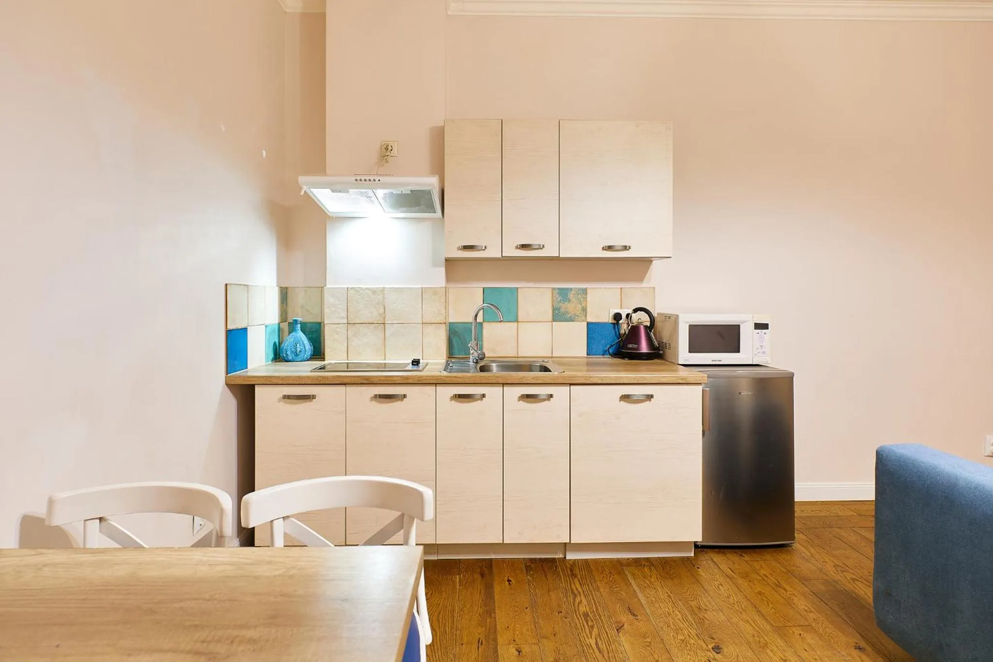 Kitchen or kitchenette in Stabu Sēta Apartments