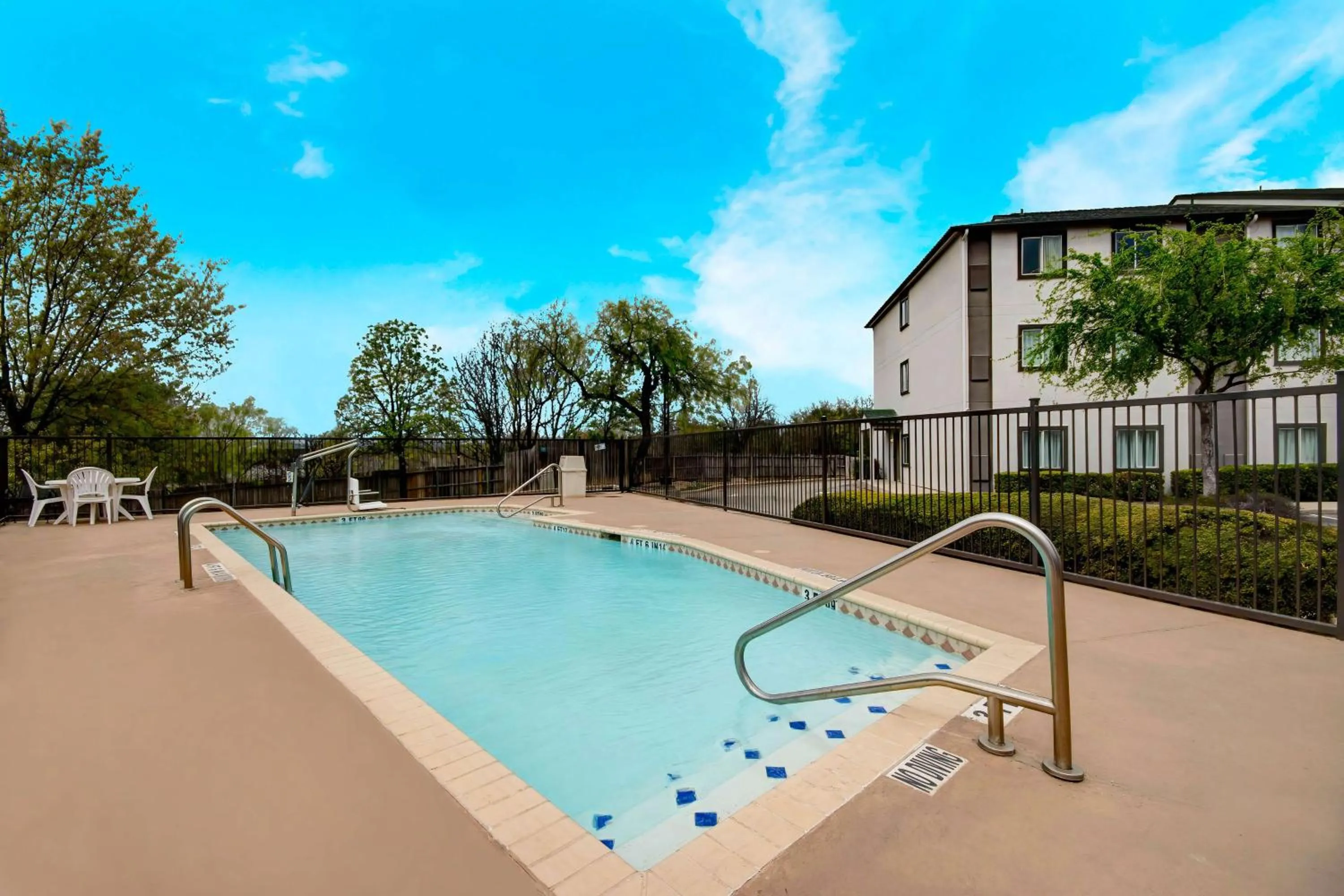 Pool view in Motel 6-San Antonio, TX - Sea World North