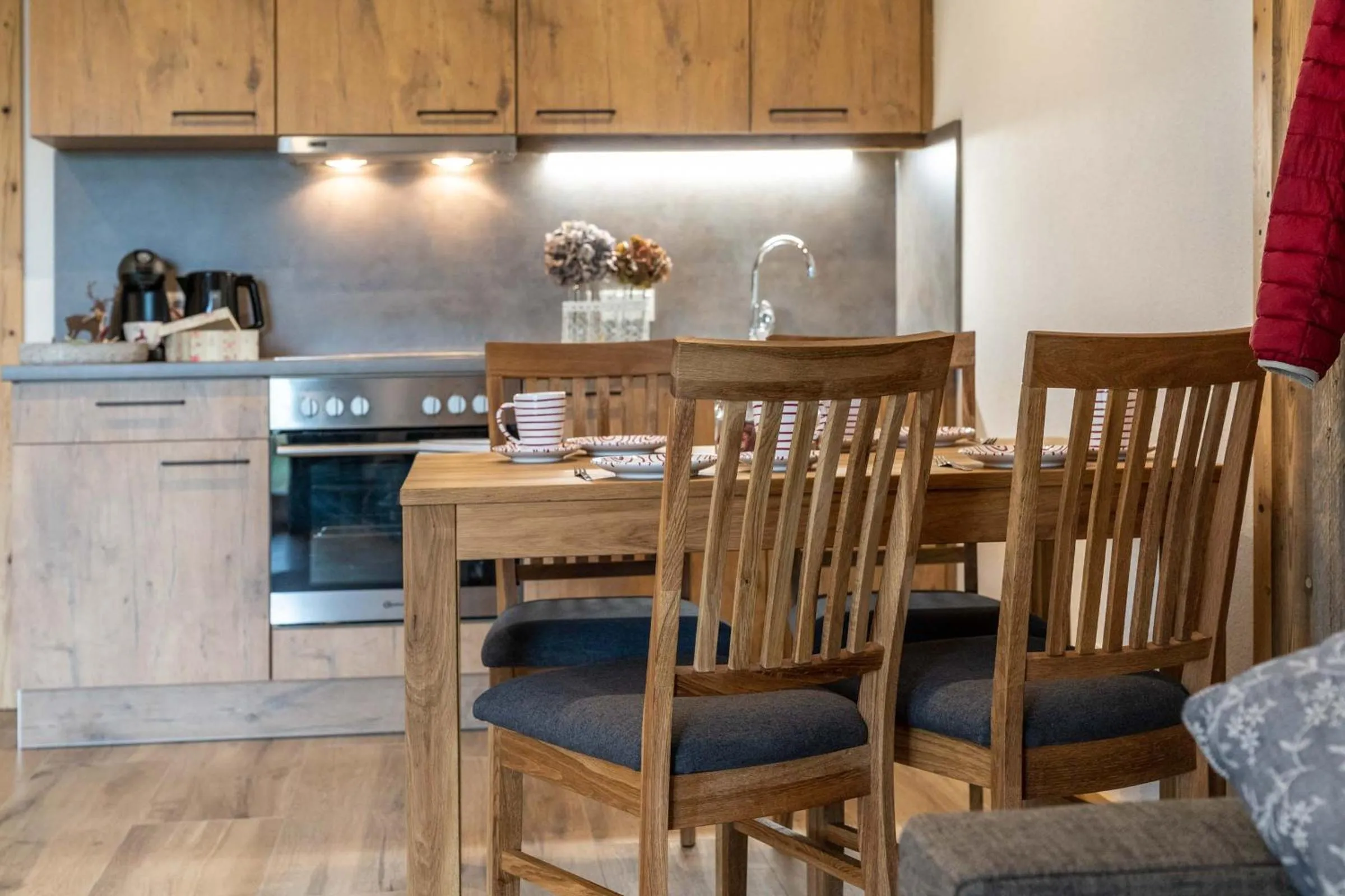 Kitchen or kitchenette in Pension und Appartements Wild