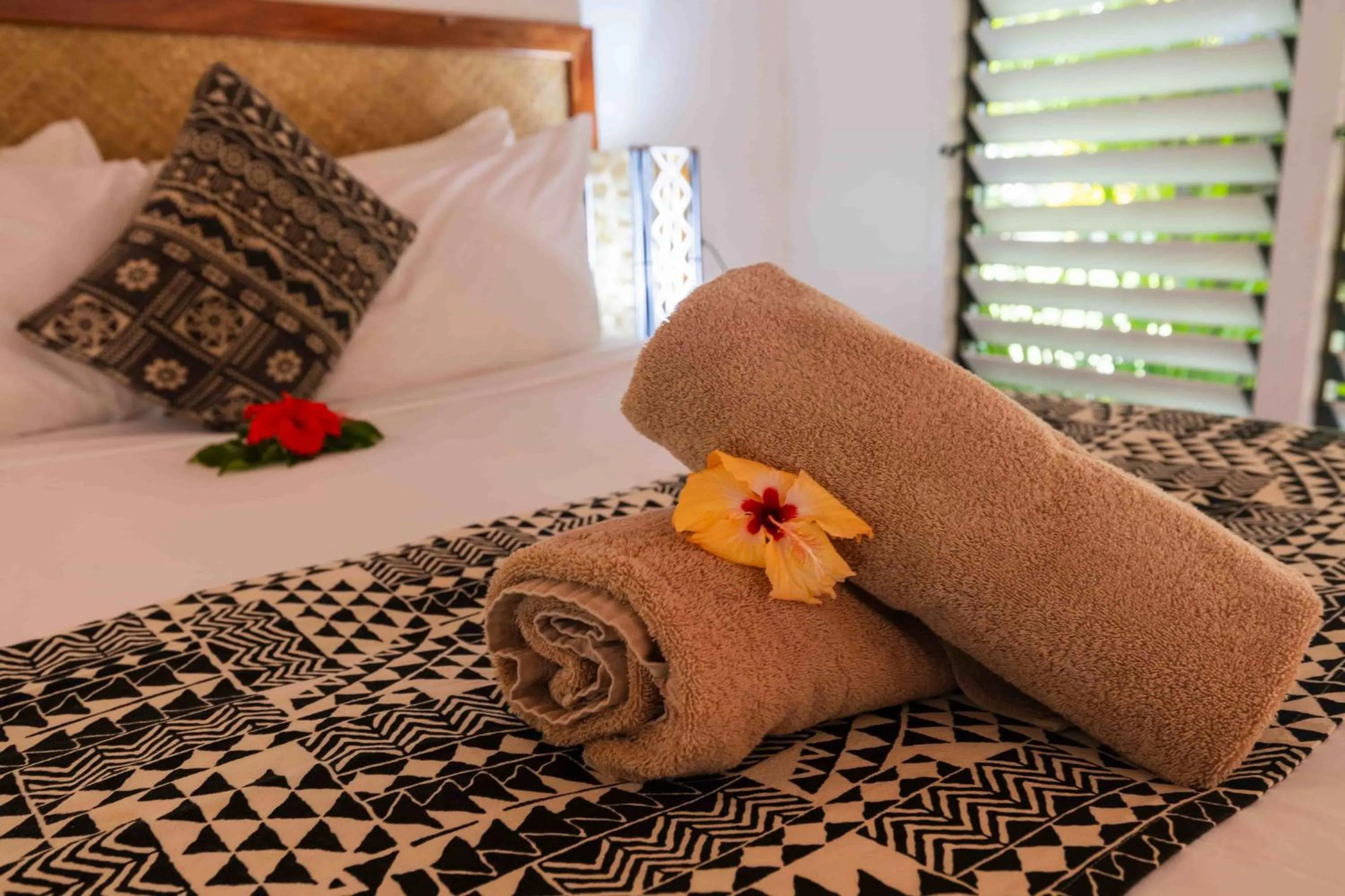 Bed in Beachouse Resort