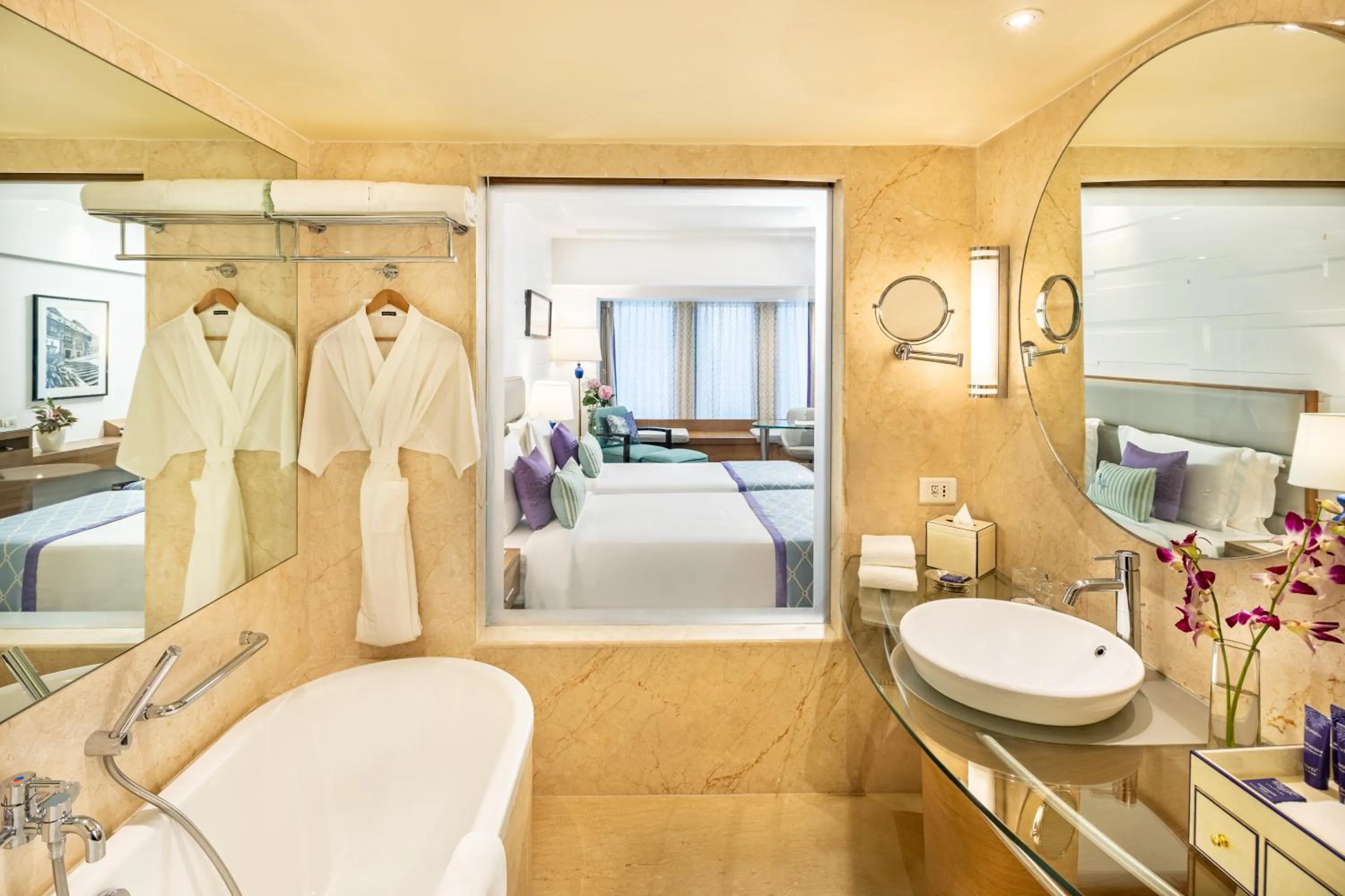 Bathroom, Bed in Vivanta Goa, Panaji
