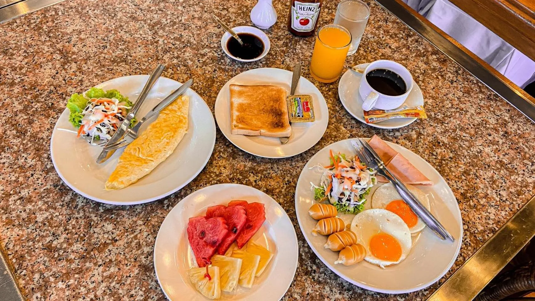 American breakfast in K Park Grand Hotel