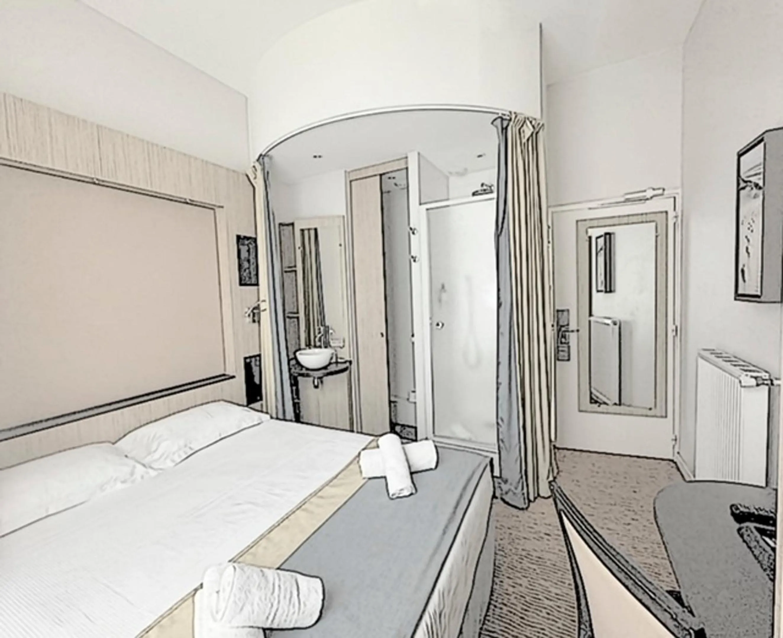 Shower, Bed in Castel Victoria