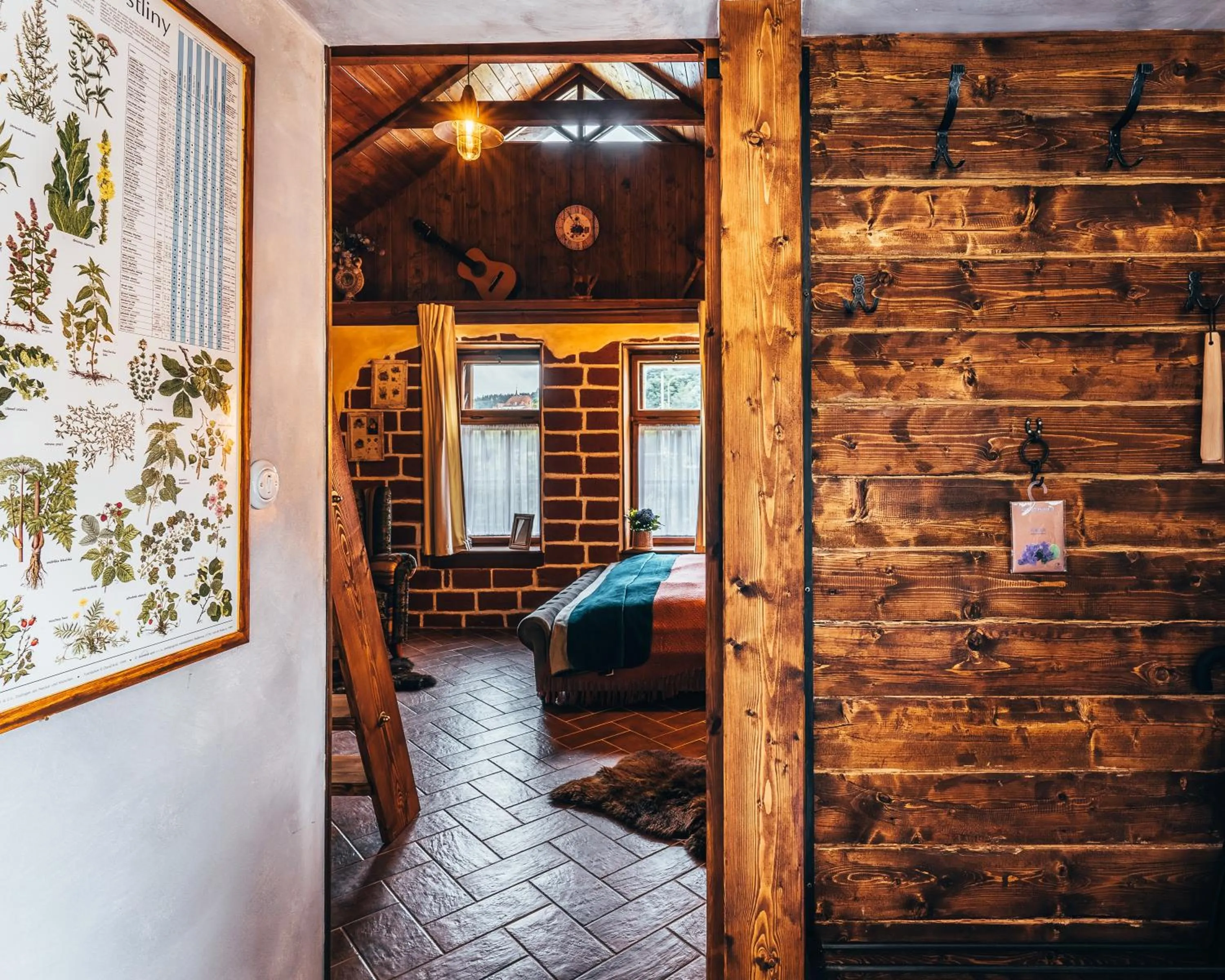 View (from property/room), Bed in Pension Fialka