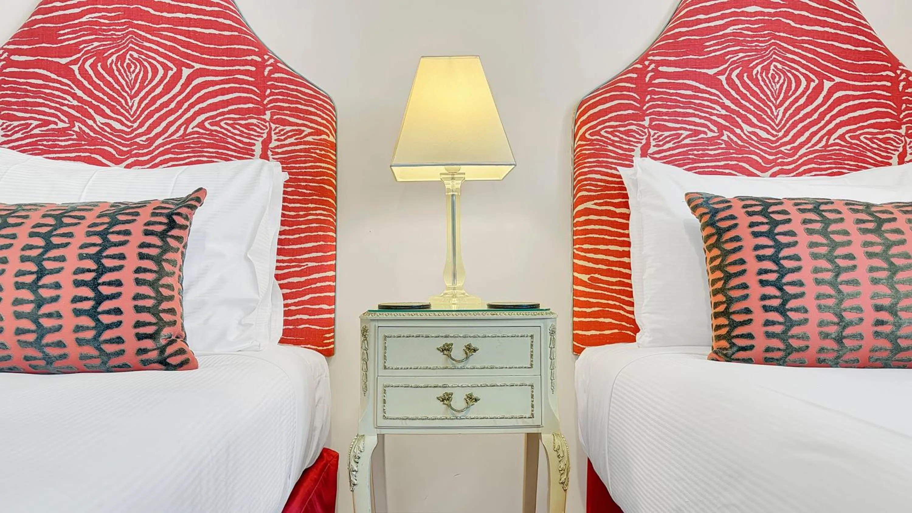 Bedroom, Bed in Art Deco Masonic Hotel