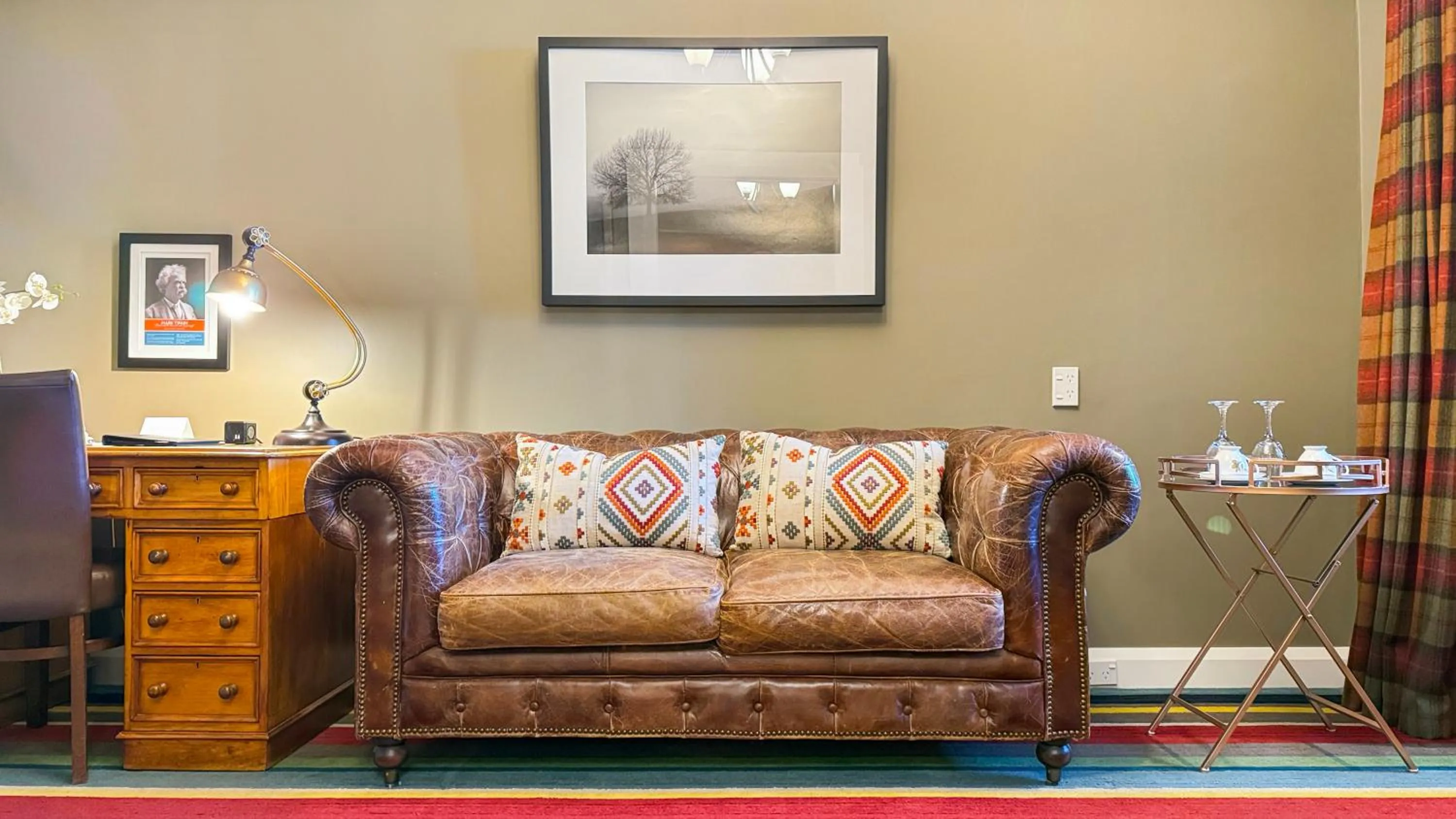 Seating area in Art Deco Masonic Hotel
