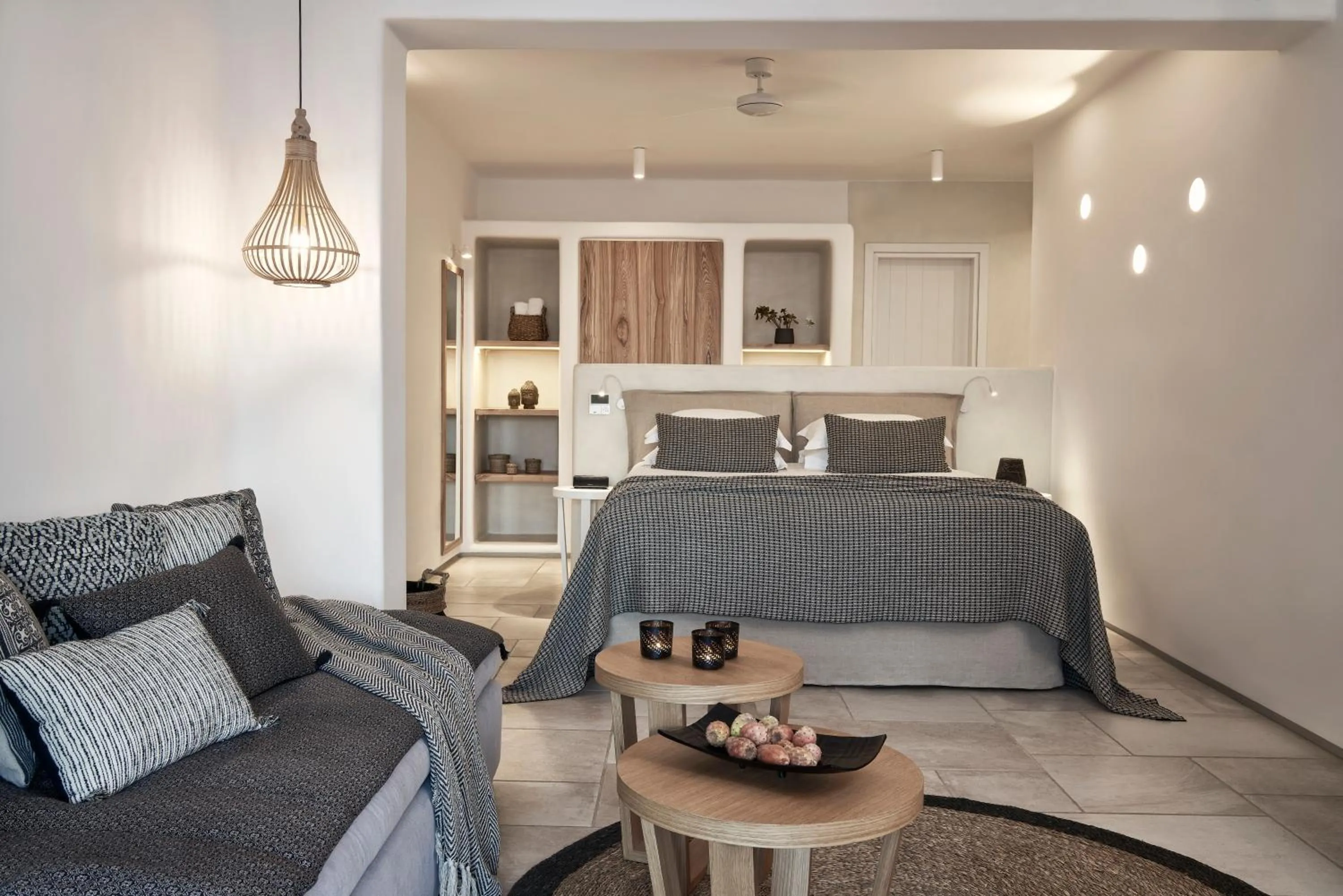 Seating area, Bed in Mykonos Bliss - Cozy Suites, Adults Only Hotel