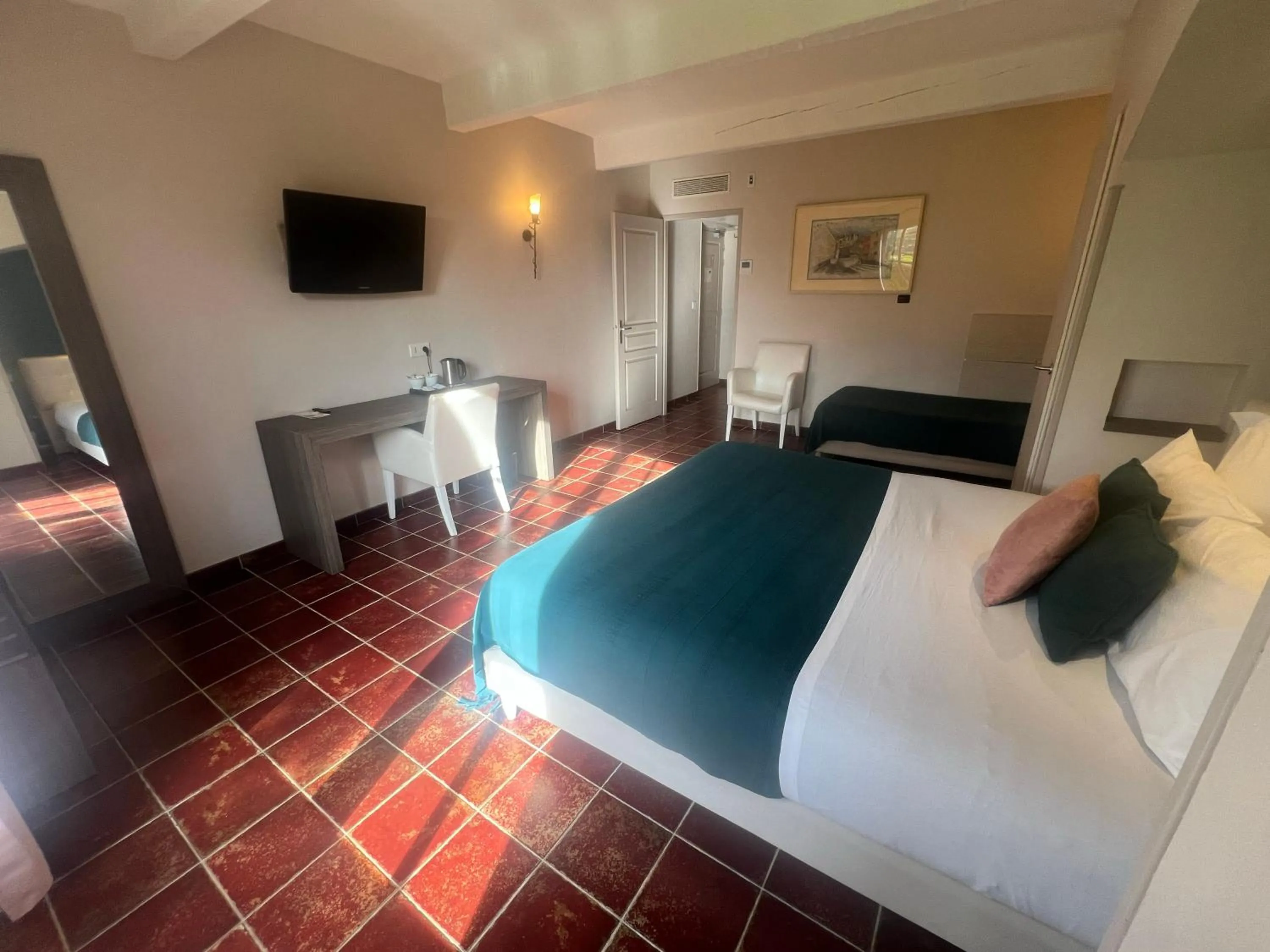 Photo of the whole room, Bed in Logis Hôtel Restaurant La Bergerie