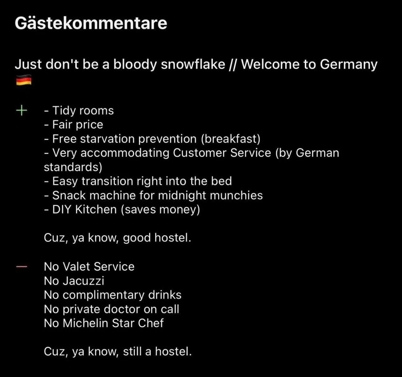 Text overlay in Backpackers Düsseldorf - SELF CHECK-IN