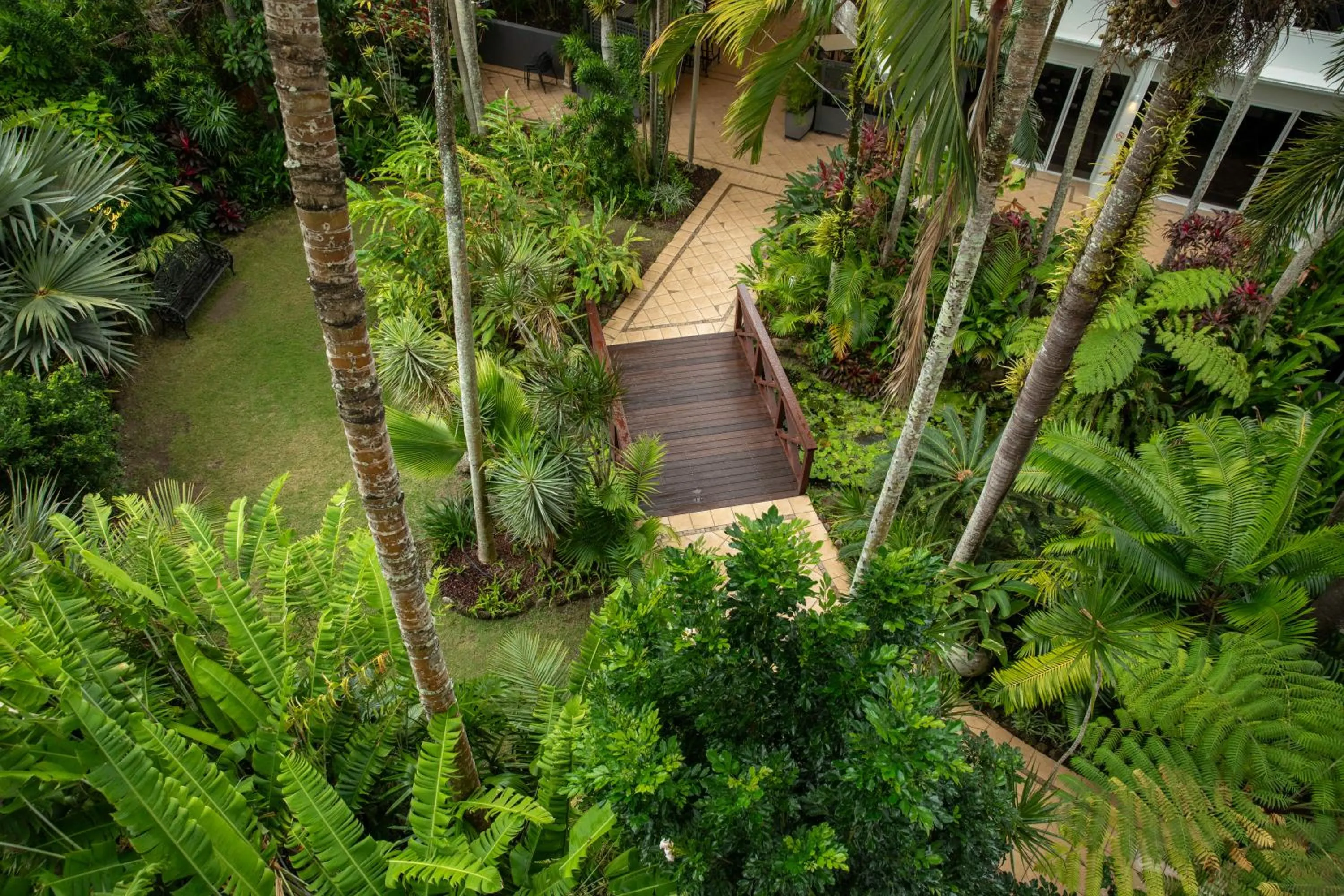 Garden view in Cairns Harbourside Hotel