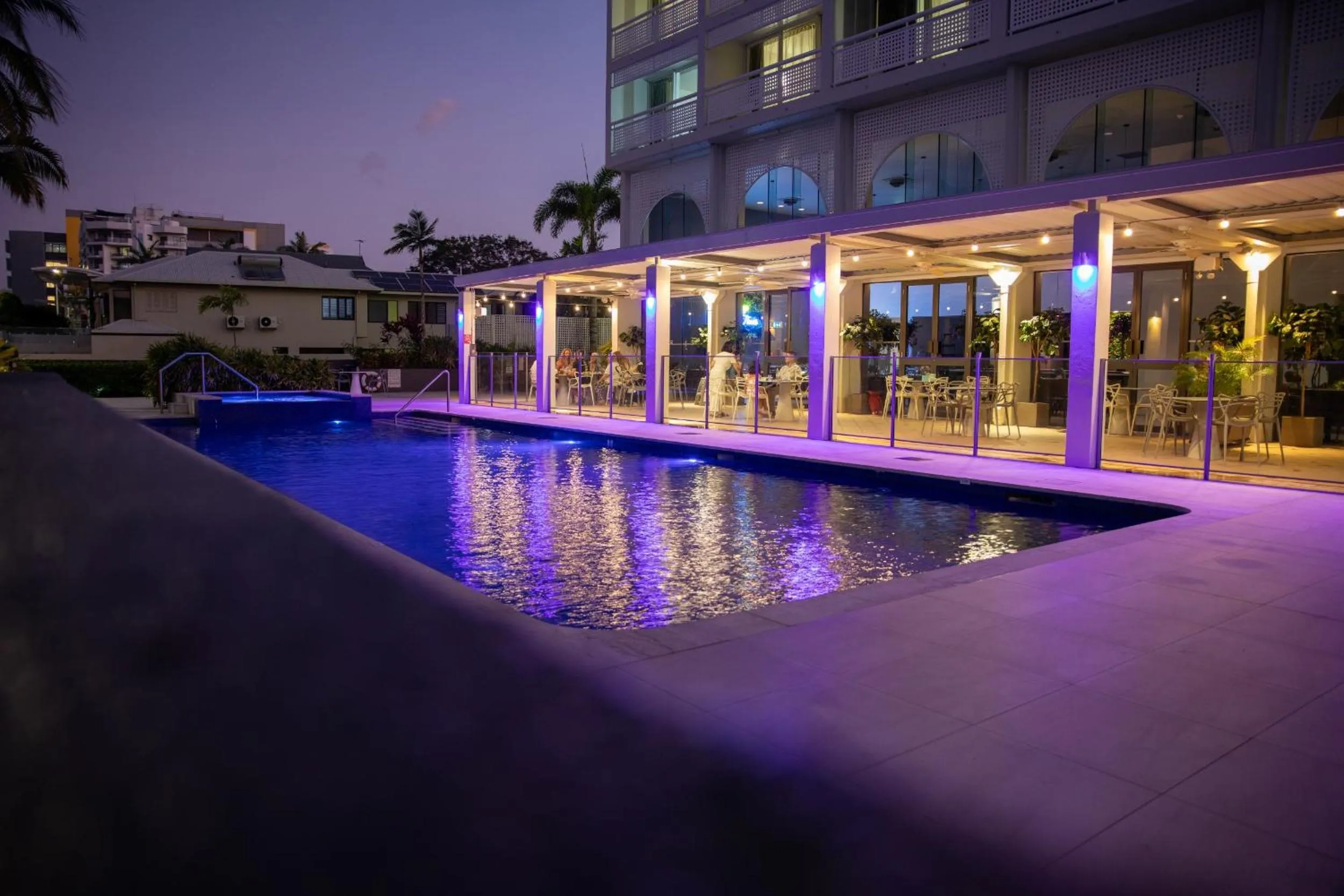 Pool view in Cairns Harbourside Hotel