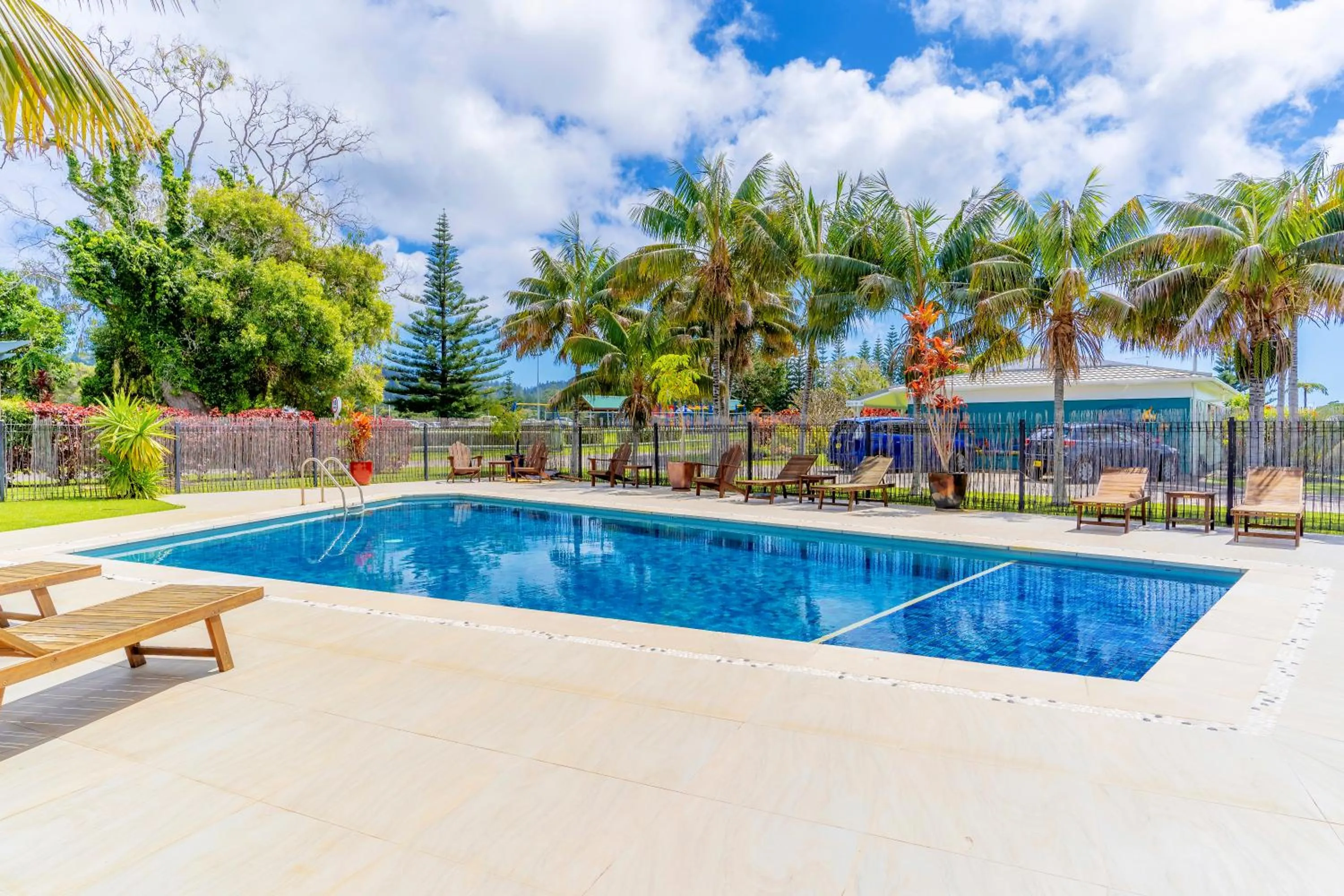 Pool view in Aloha Apartments