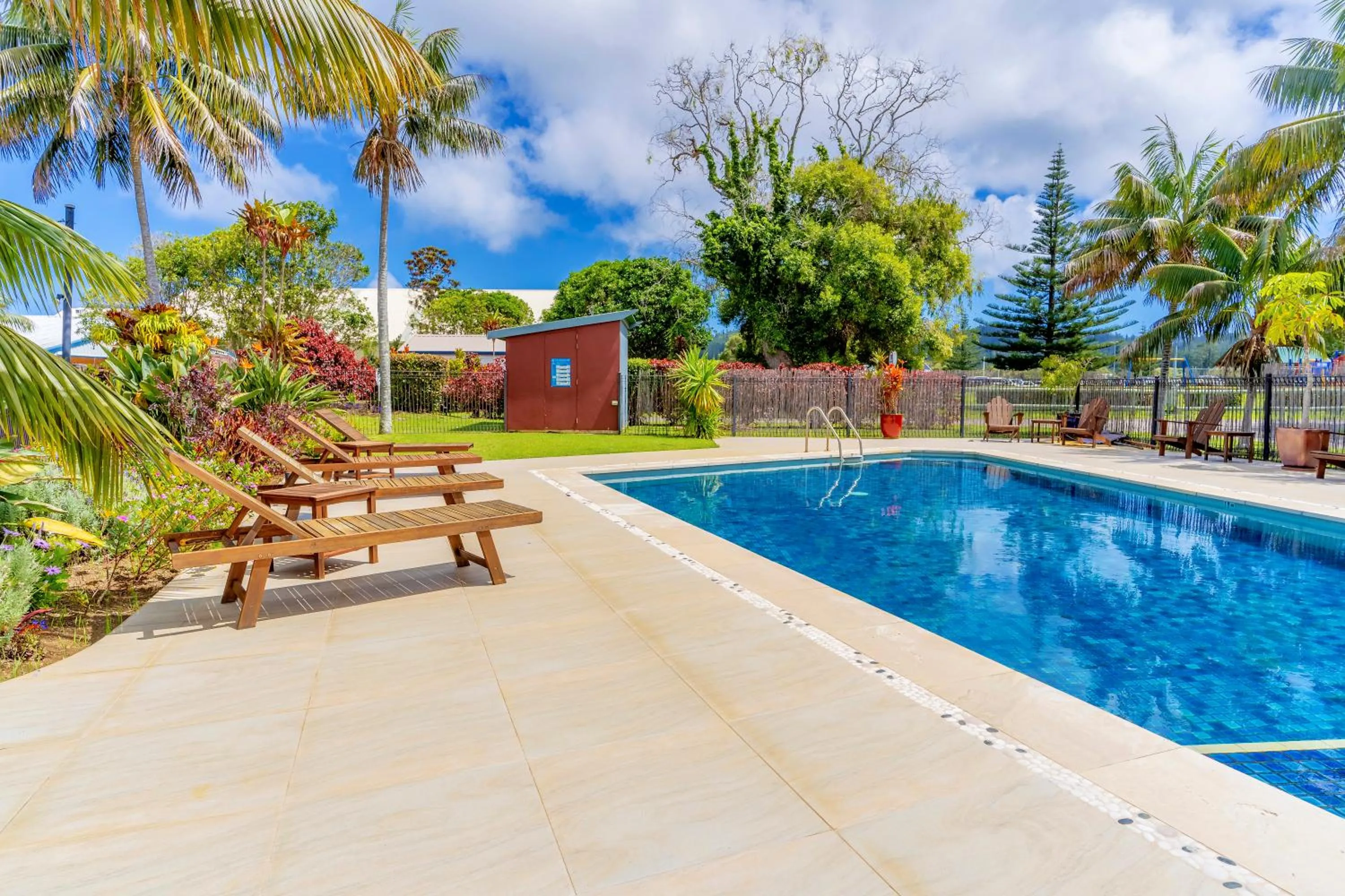 Pool view in Aloha Apartments