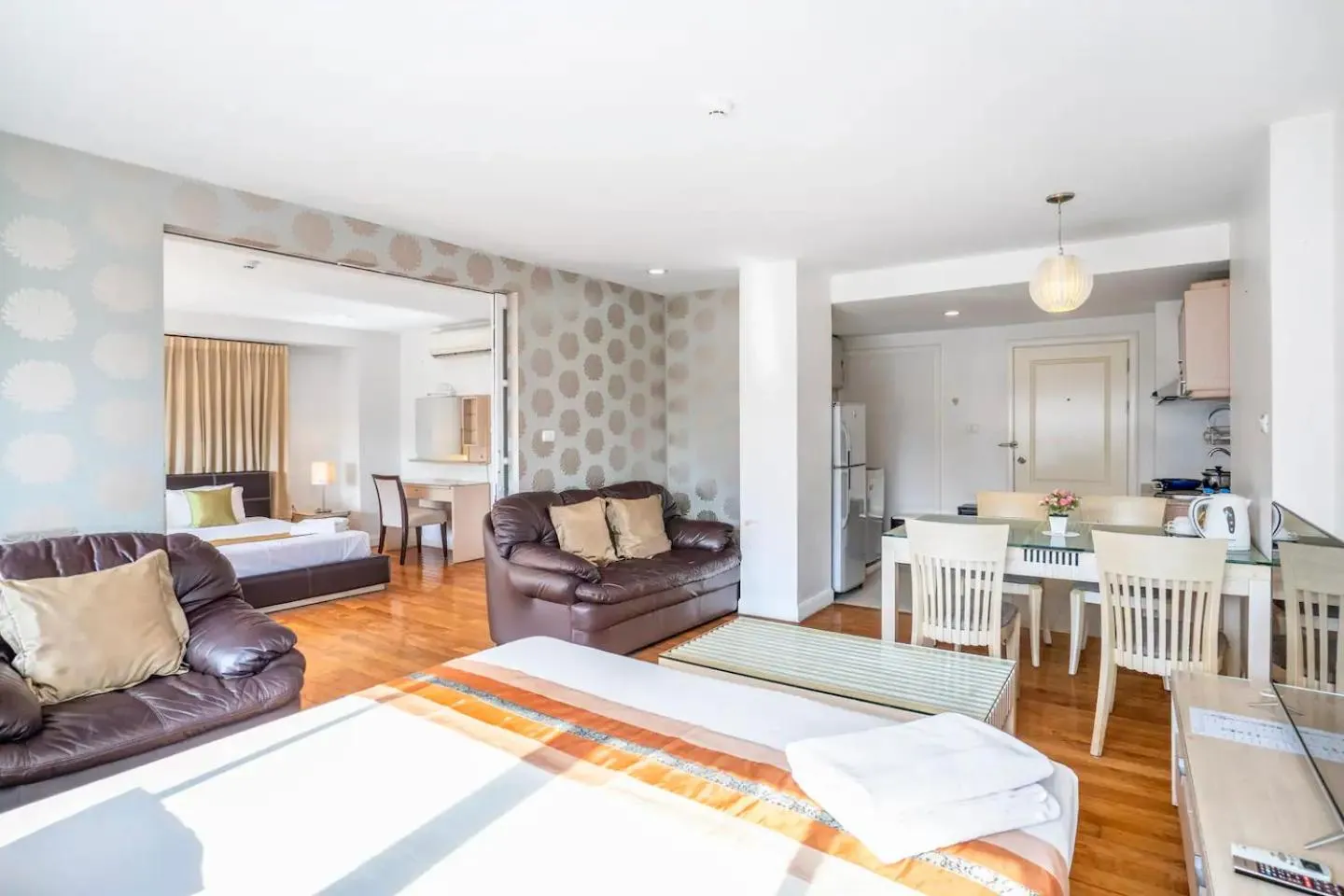 Bed in Nara Suite Residence Bangkok