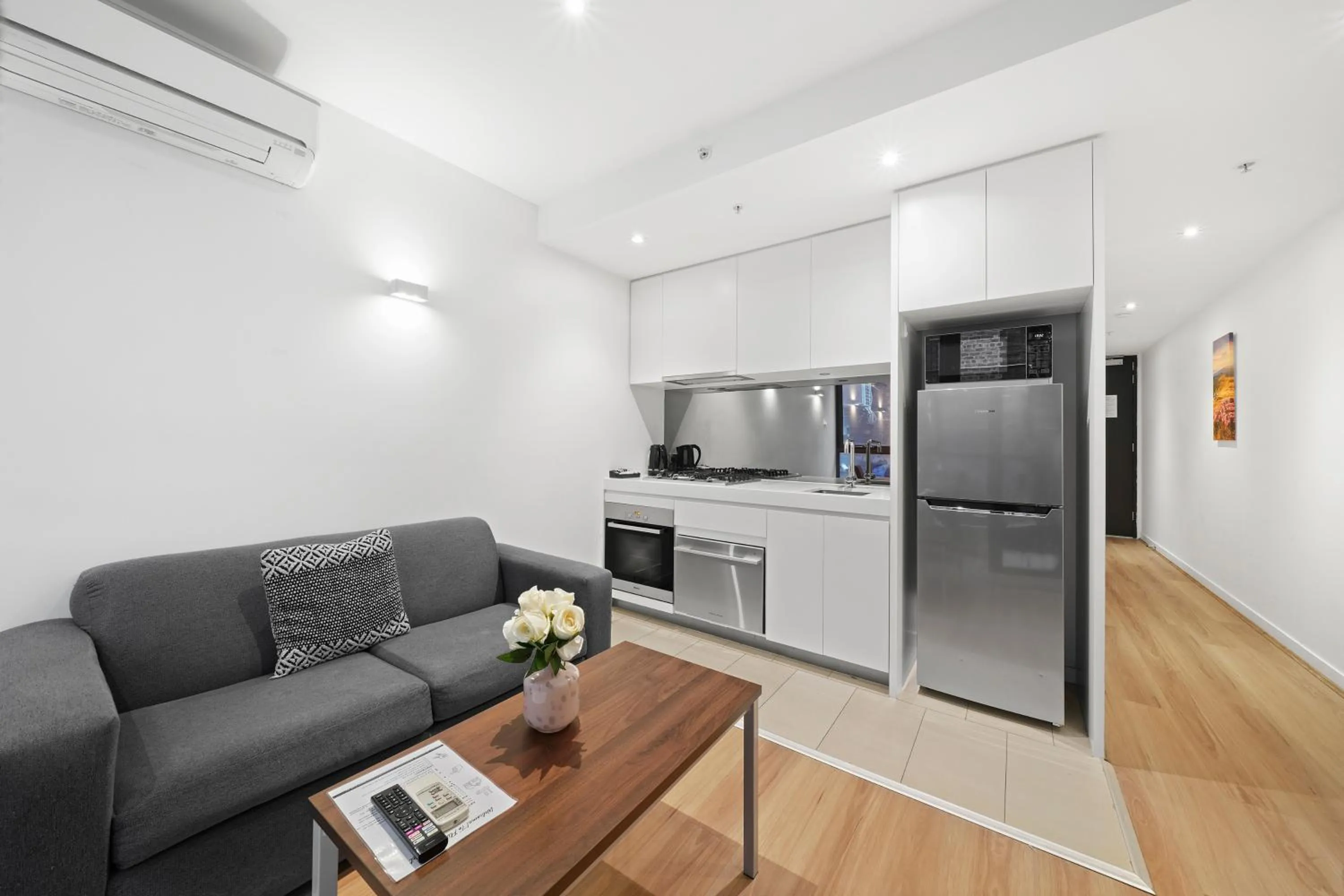kitchen in Flinders Street Apartments