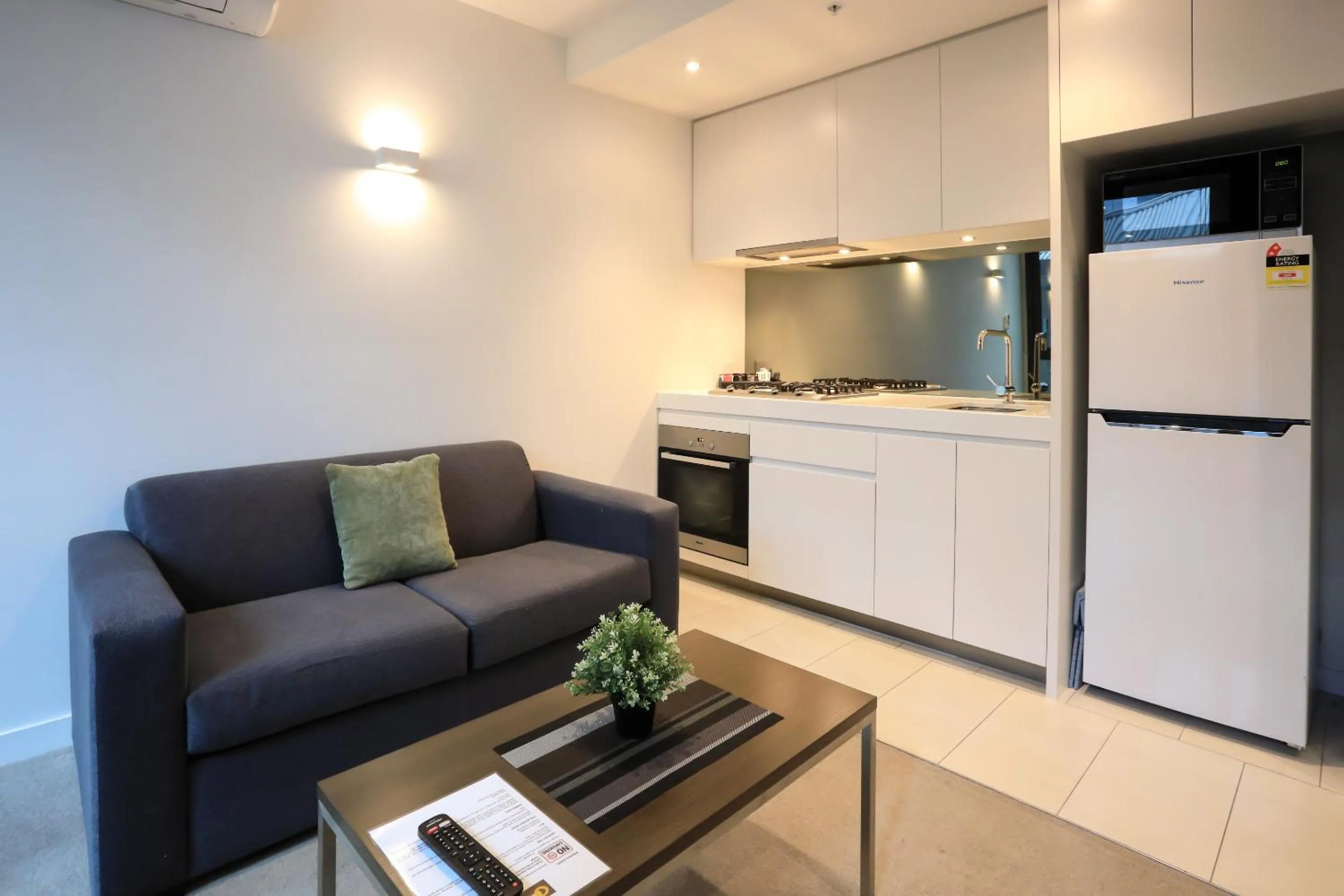 Seating area in Flinders Street Apartments