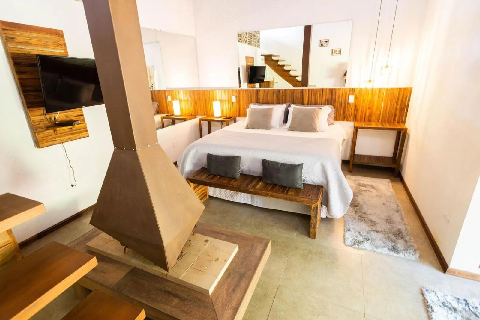 Bed in Pousada Jardim das Montanhas