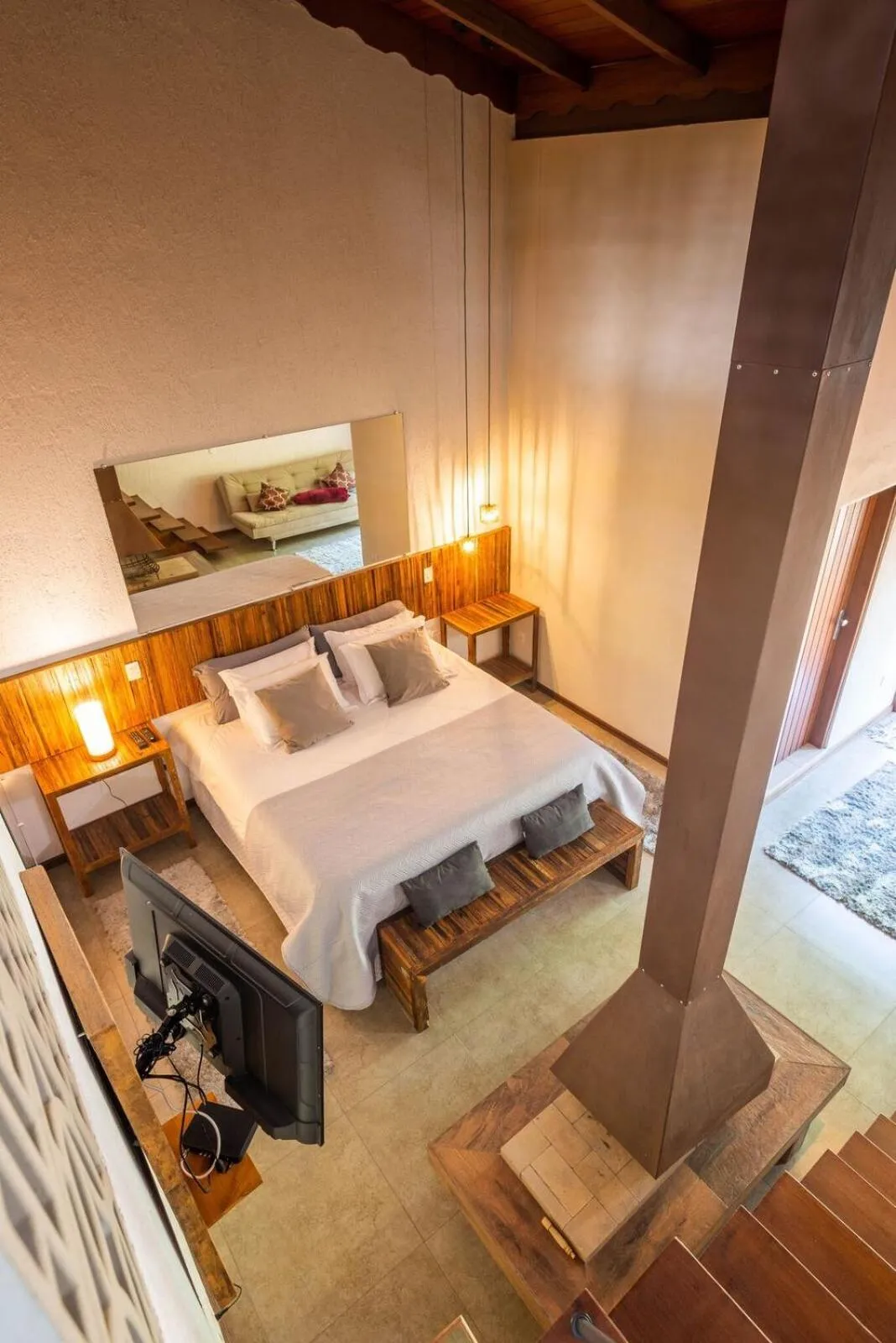 Bed in Pousada Jardim das Montanhas