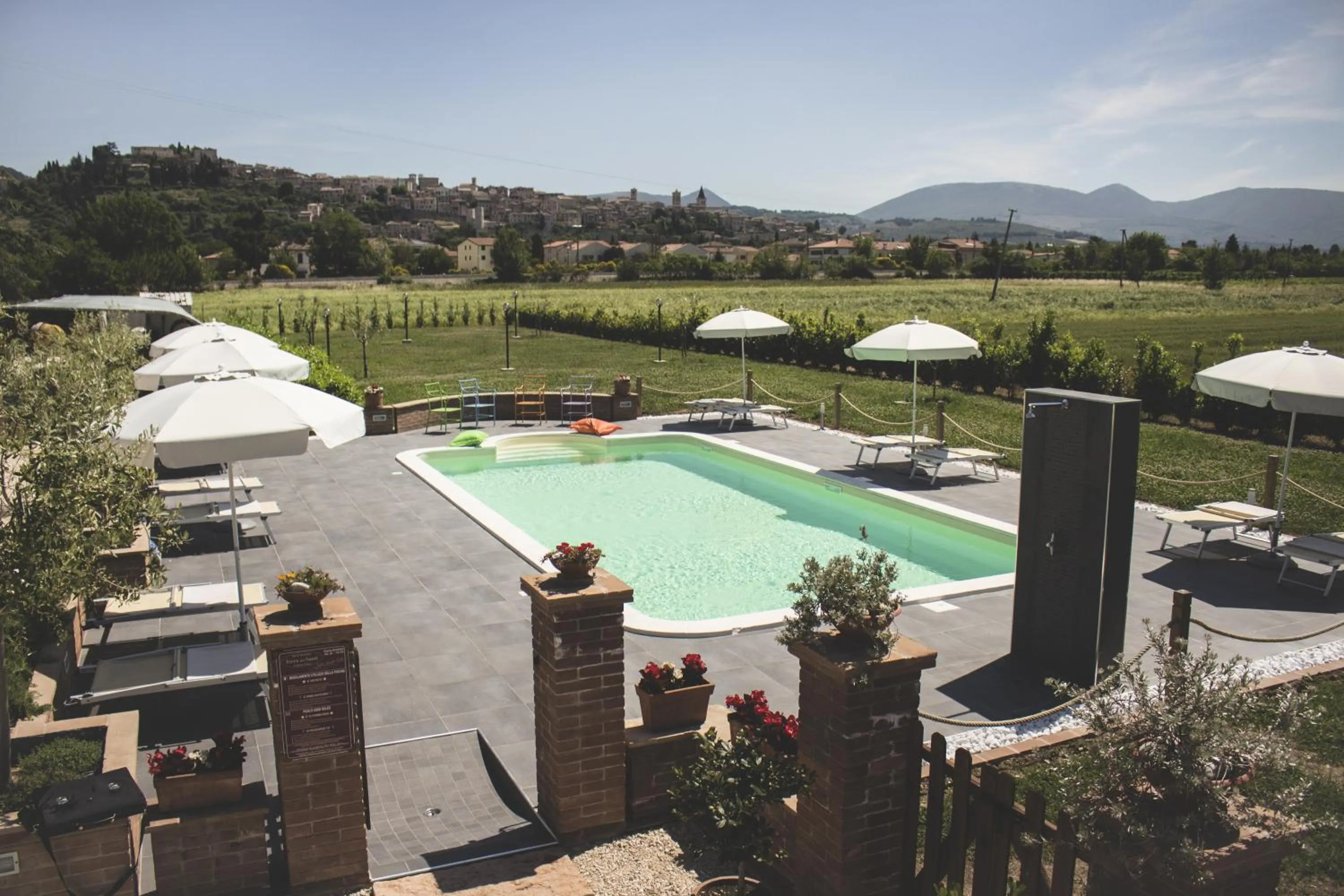 Pool view in Residence Terra Dei Santi Country House