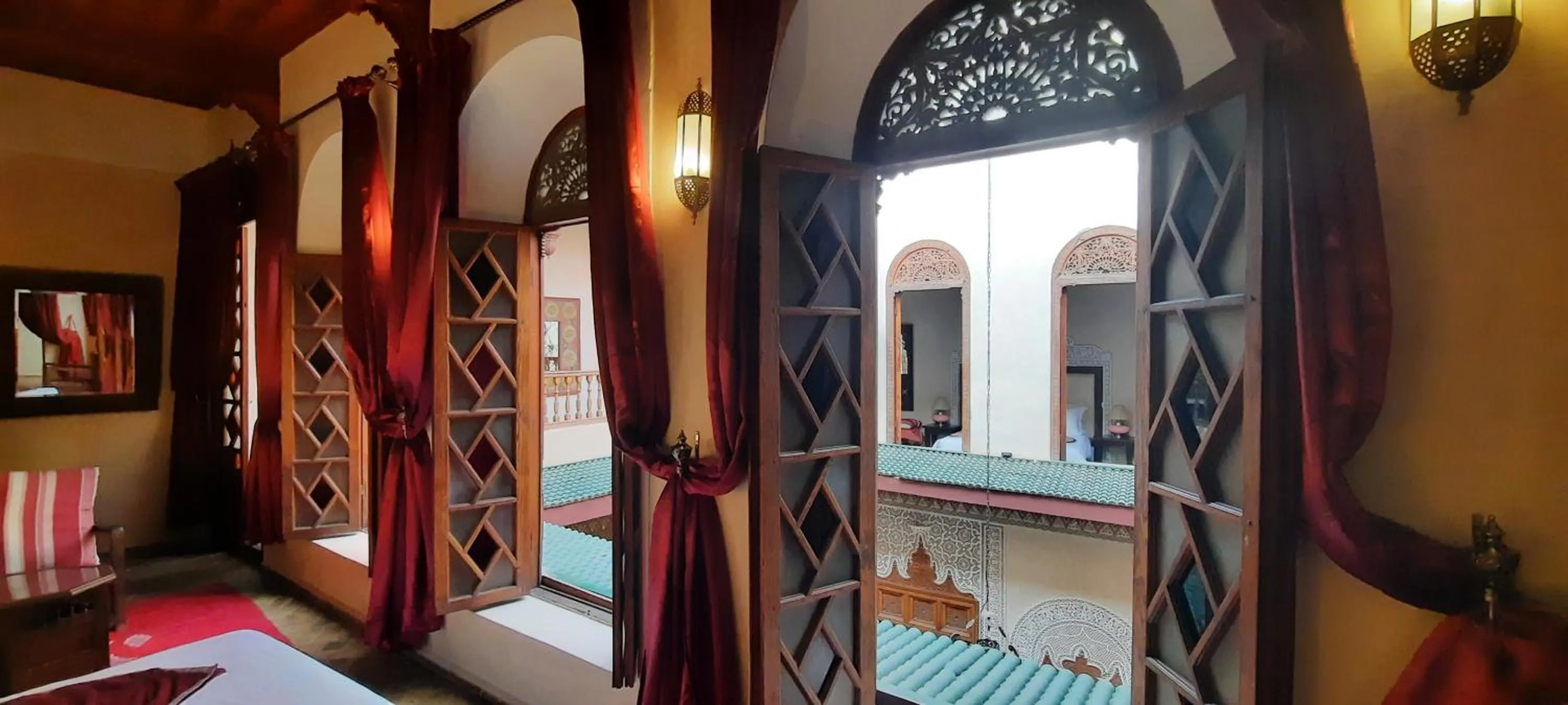 Balcony/Terrace, Bed in Riad Lorsya