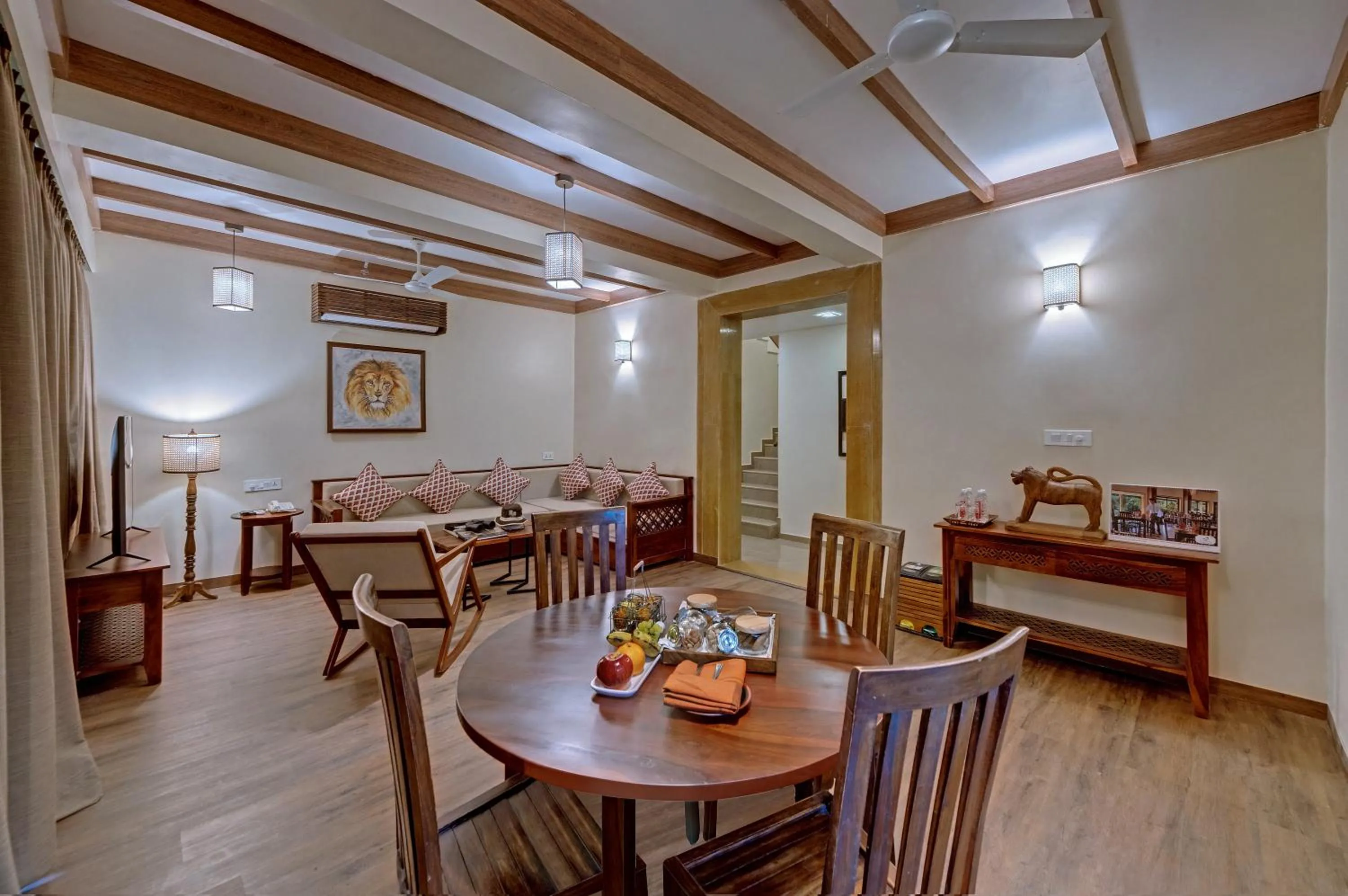 Living room in The Fern Gir Forest Resort, Sasan Gir - A Fern Crown Collection Resort