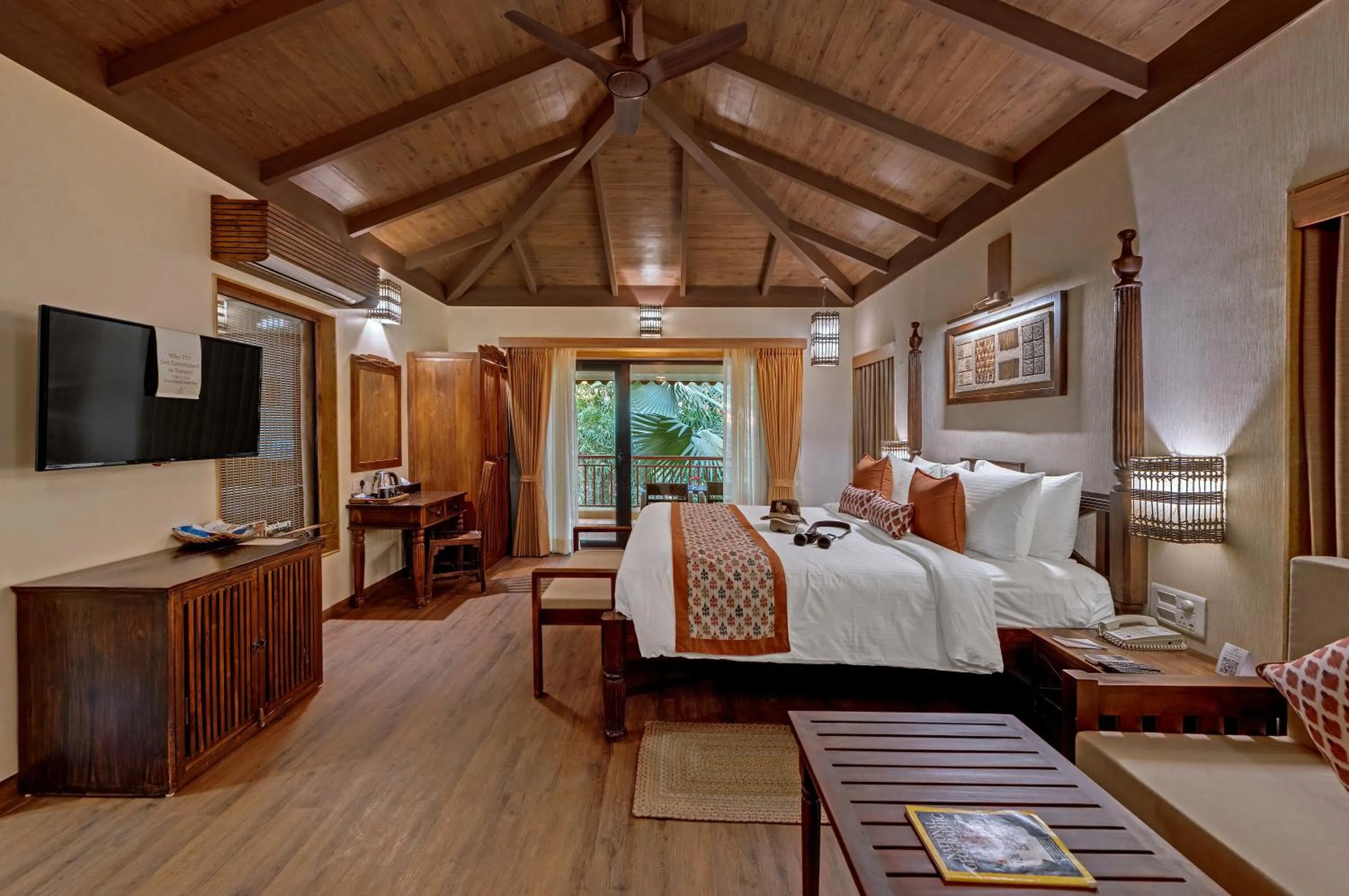 Bedroom, Bed in The Fern Gir Forest Resort, Sasan Gir - A Fern Crown Collection Resort