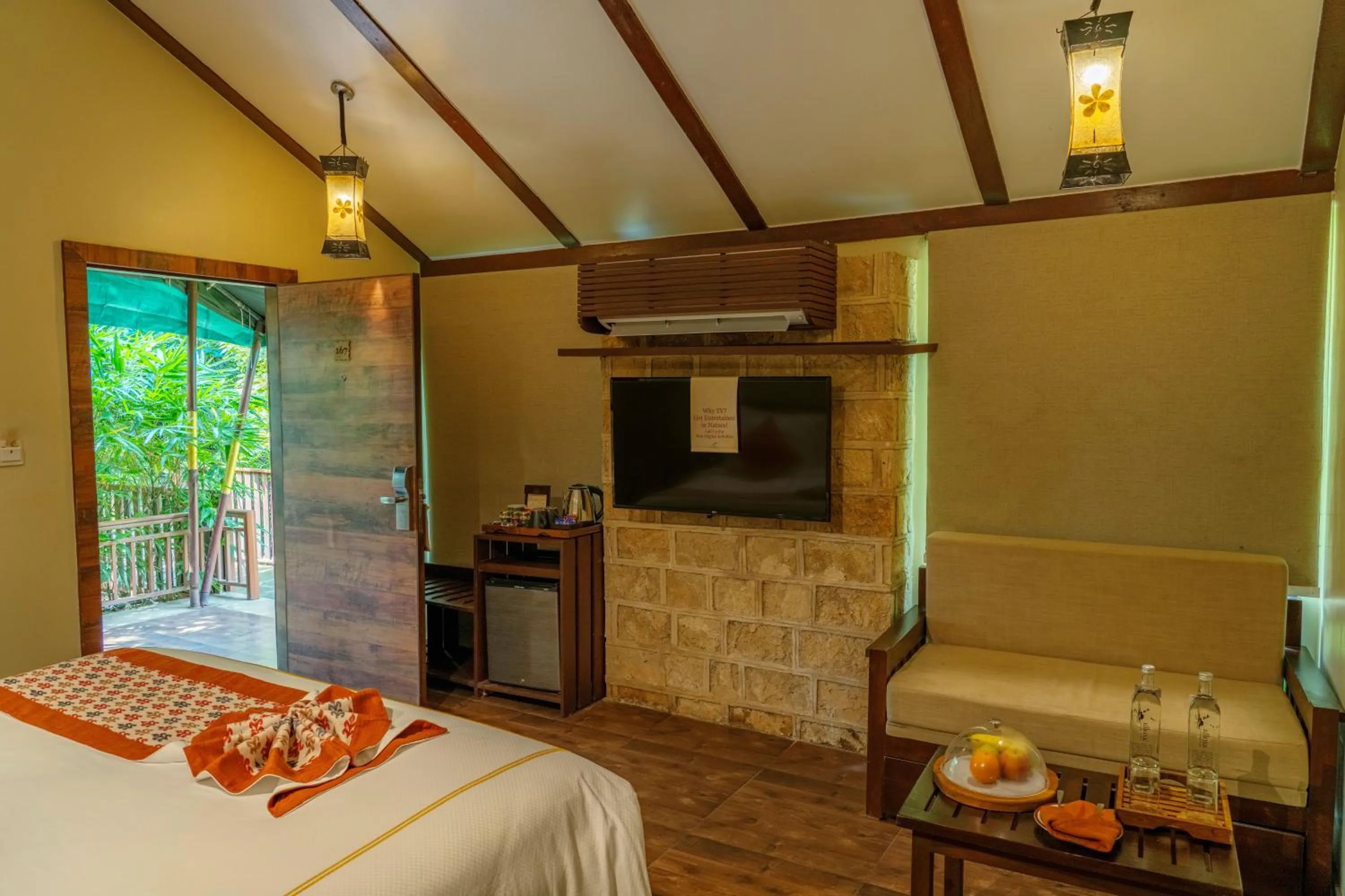 Bed in The Fern Gir Forest Resort, Sasan Gir - A Fern Crown Collection Resort