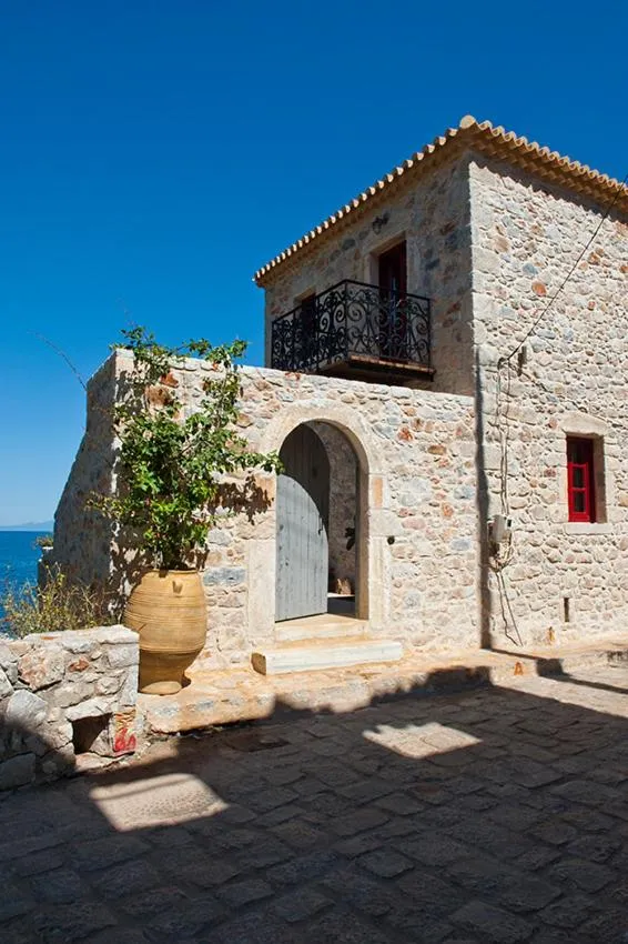 Facade/entrance in Limeni Villa