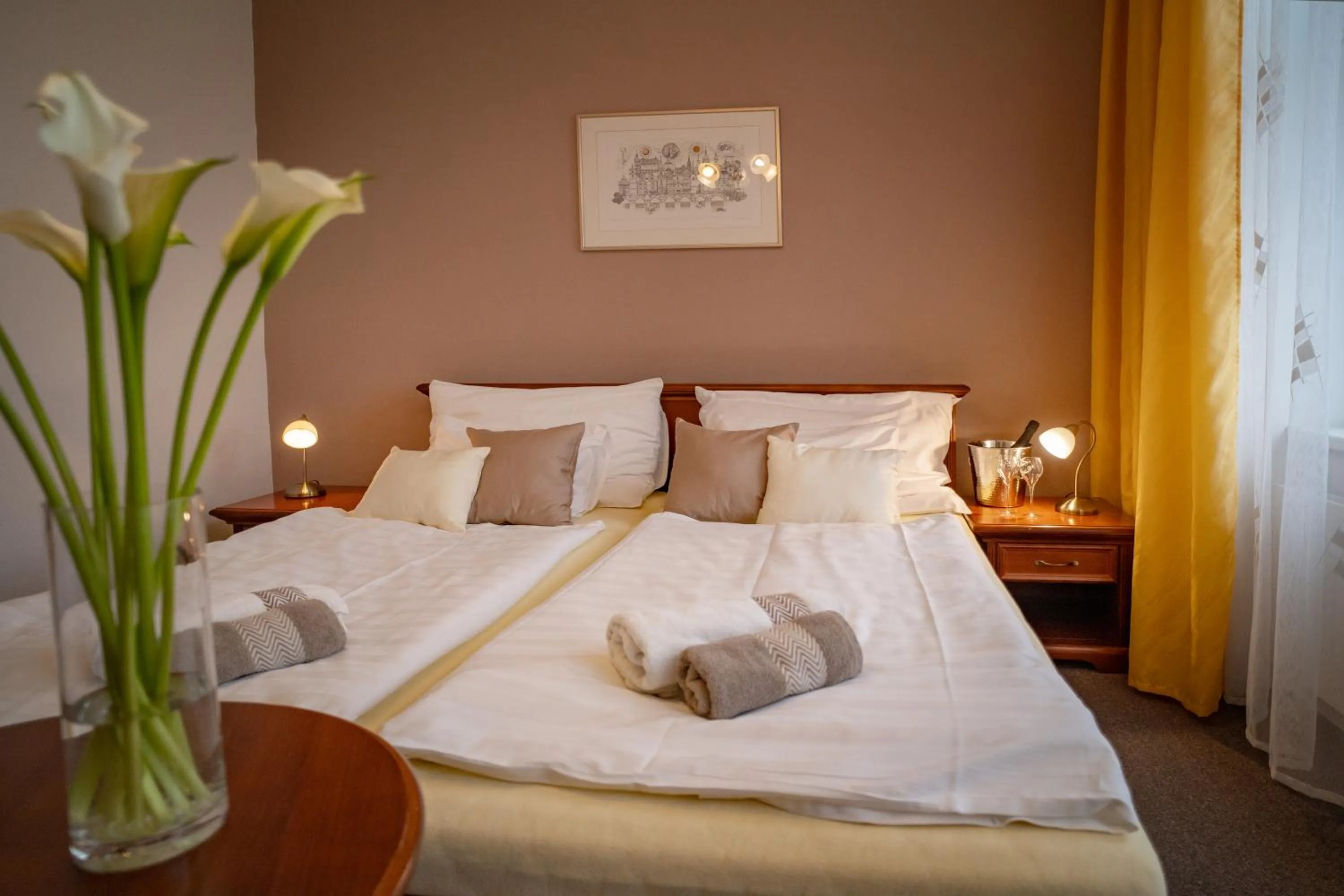 Bed in Hotel U Kaplicky