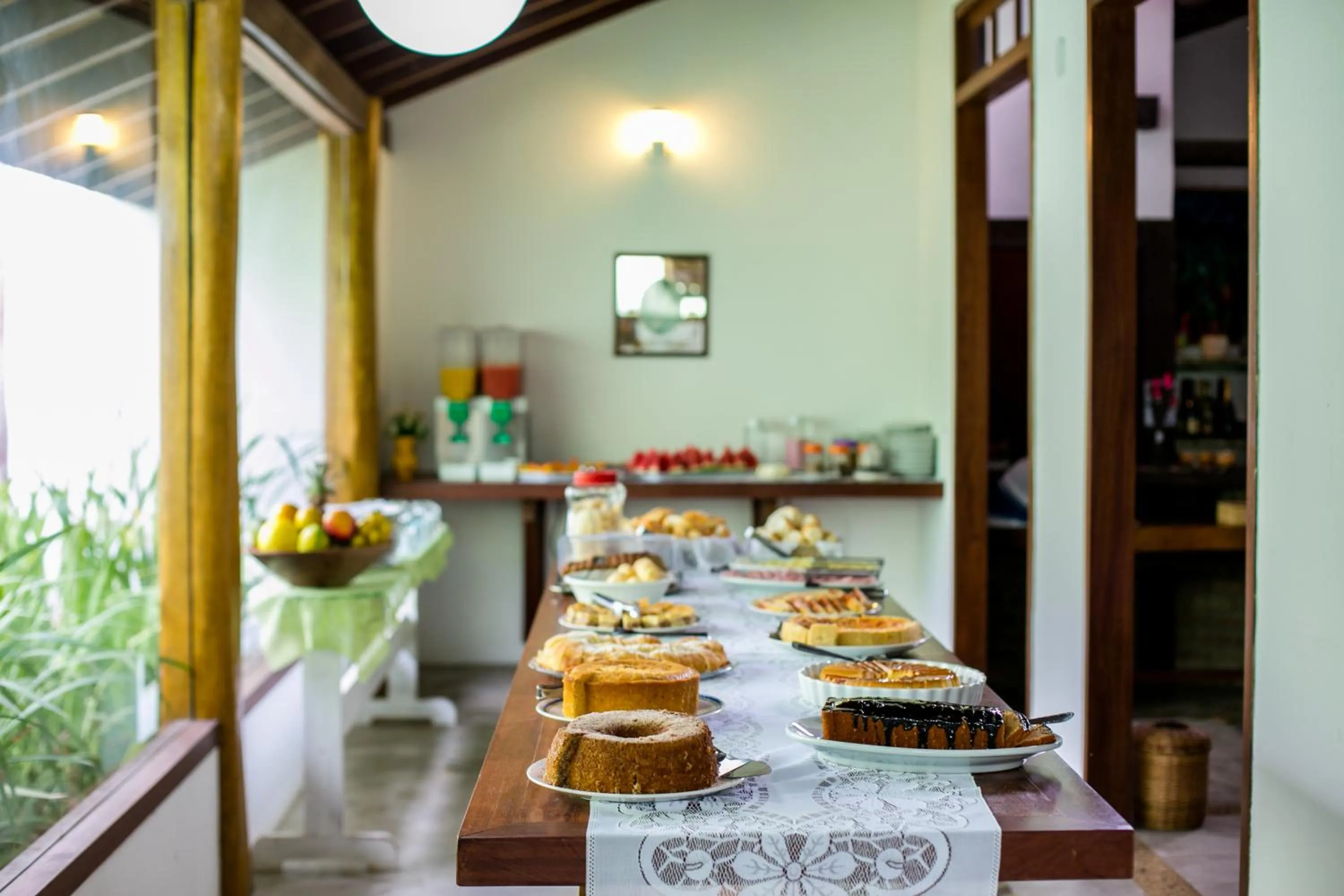 Continental breakfast in Pousada Vila do Beco