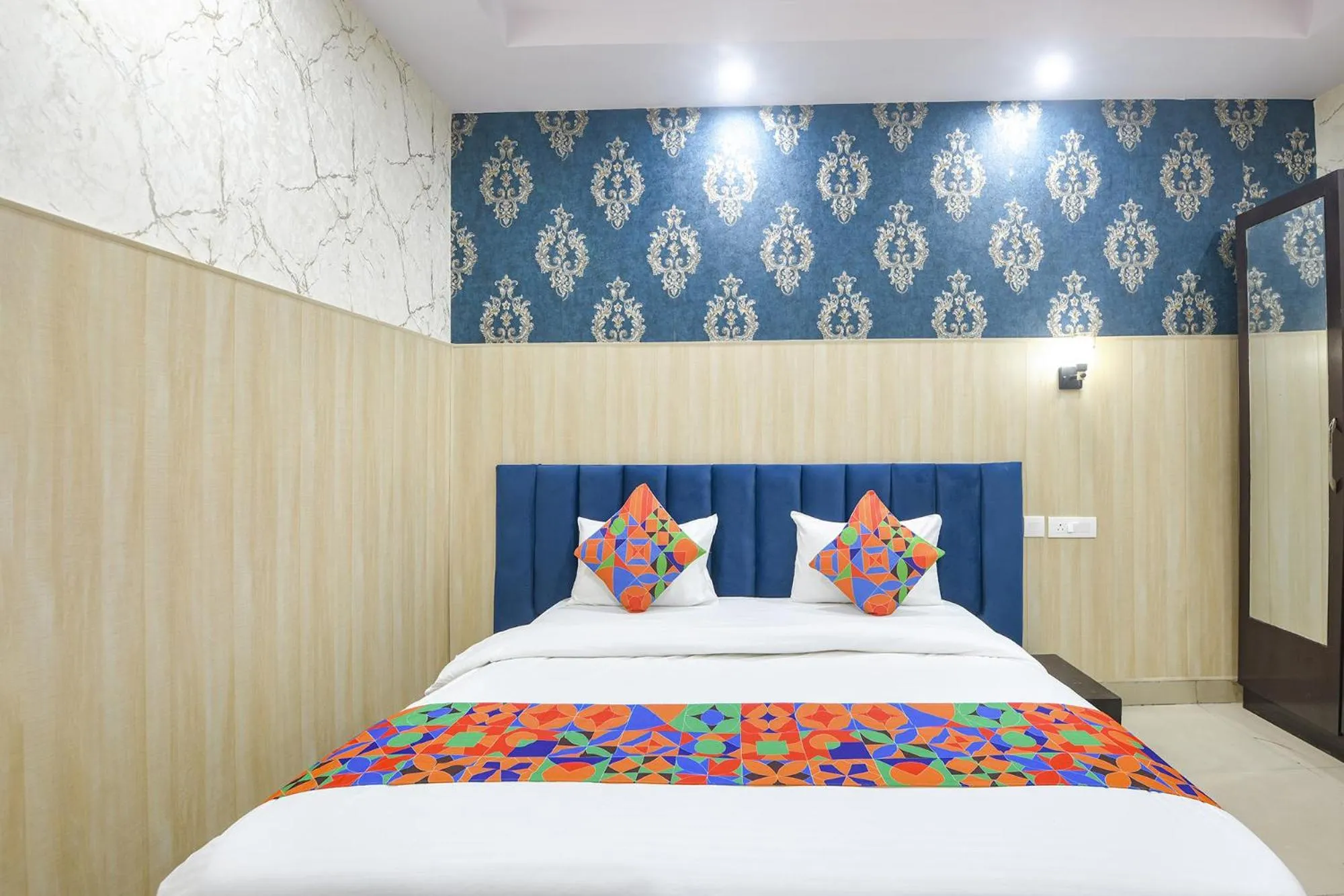 Bed in FabHotel Crown Residency