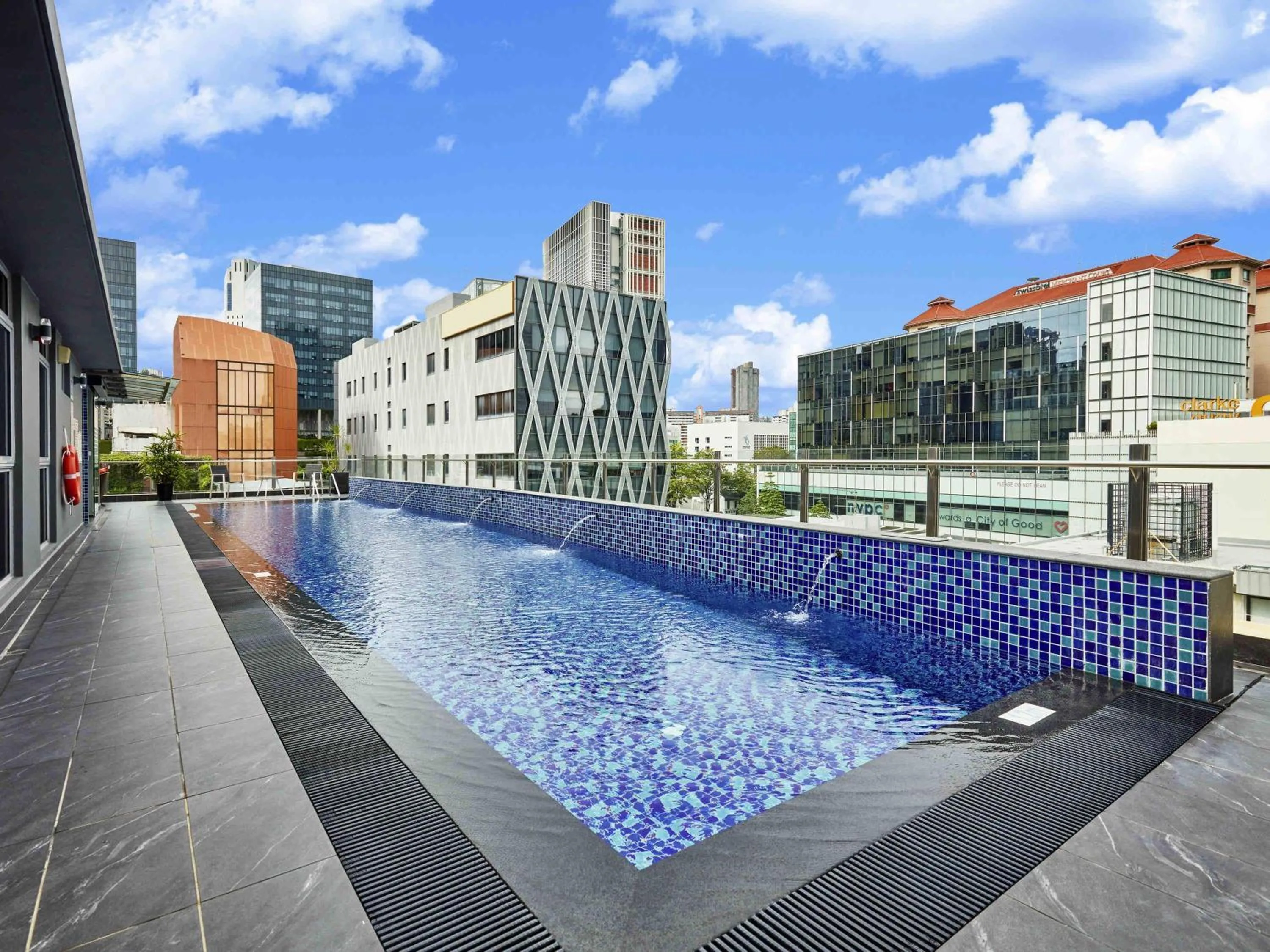 Pool view in ibis budget Singapore Clarke Quay