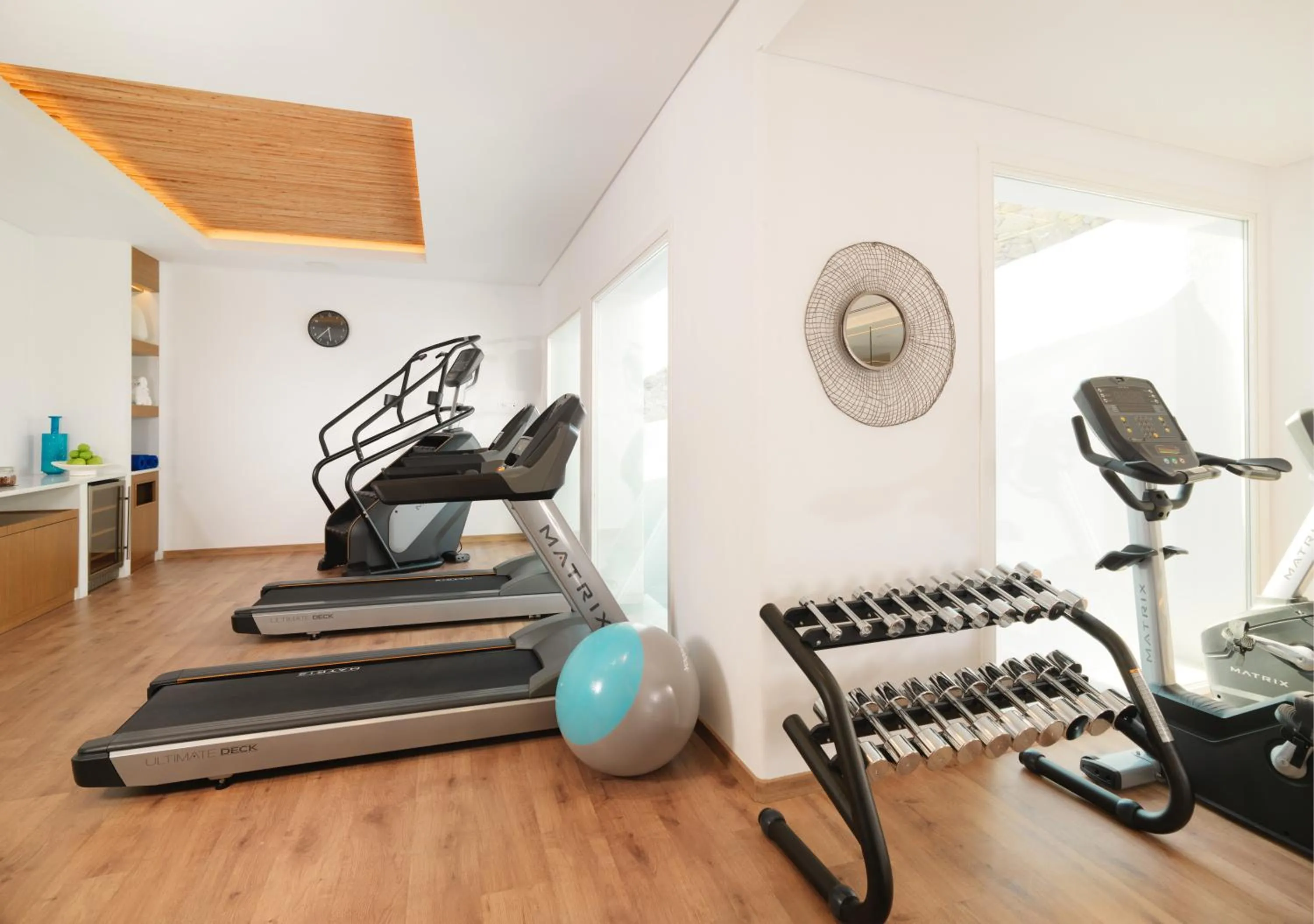 Fitness centre/facilities in Mykonos Riviera Hotel & Spa, a member of Small Luxury Hotels of the World