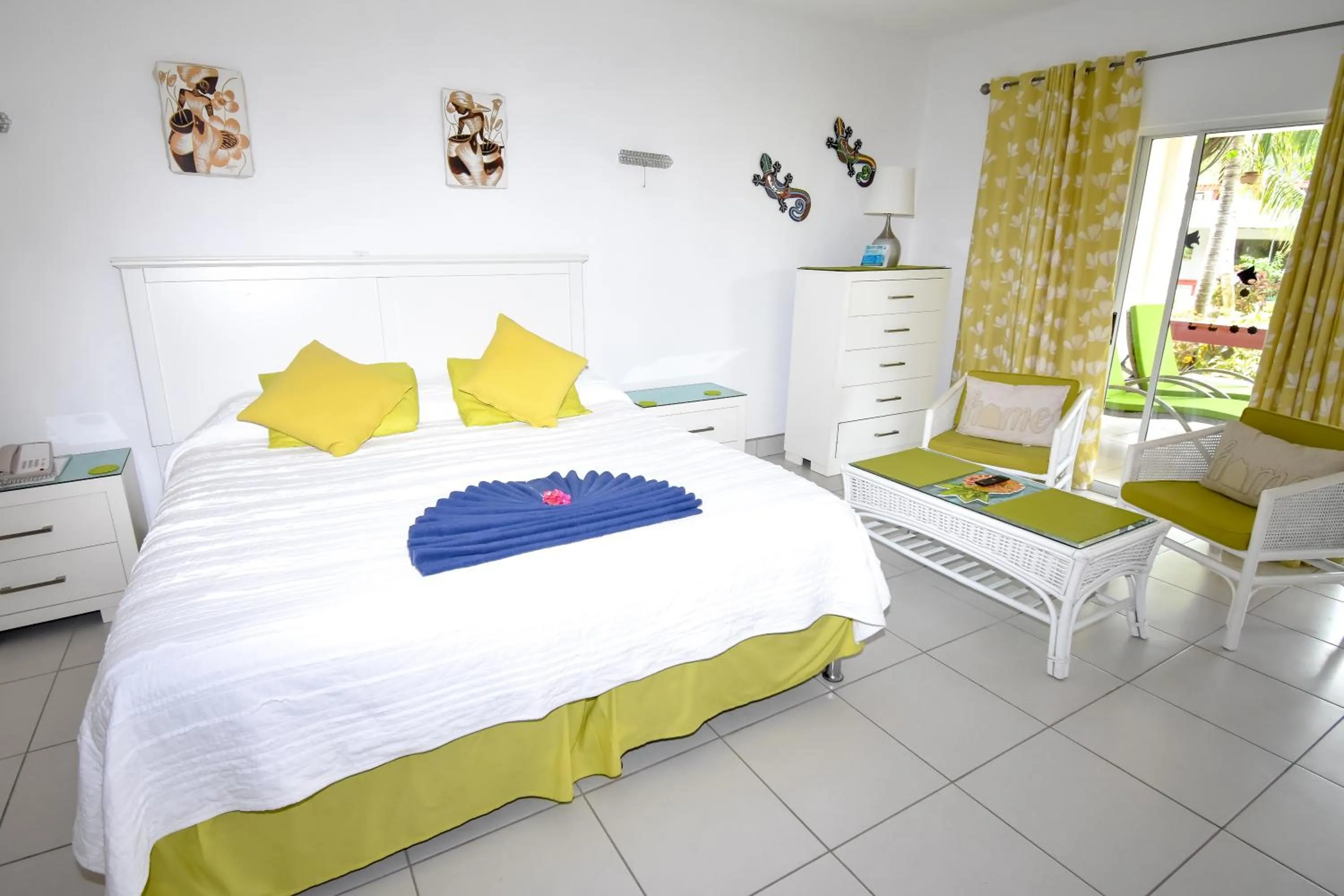 Living room, Bed in Antigua Village Beach Resort