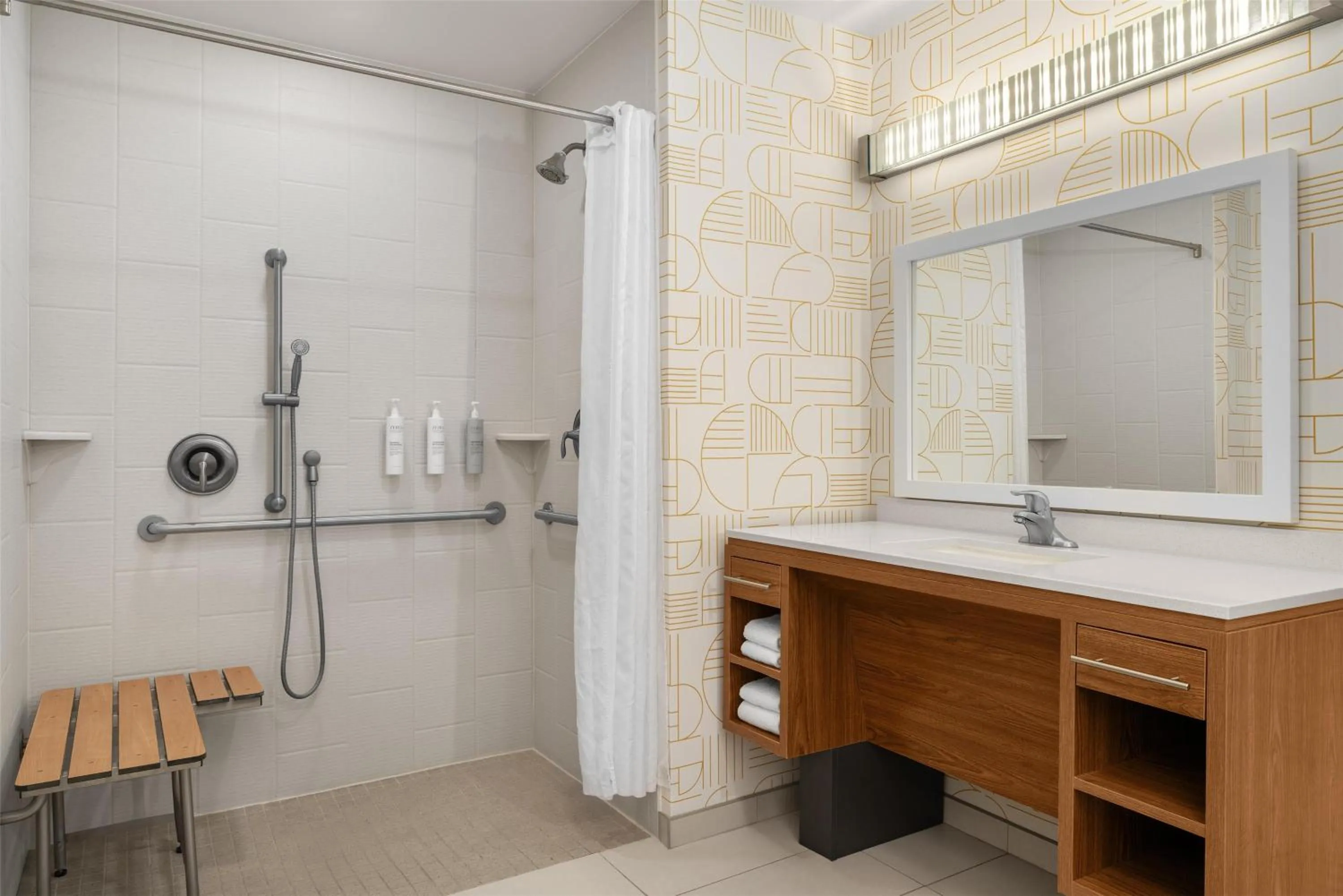 Bathroom in Home2 Suites by Hilton Lexington Park Patuxent River NAS, MD