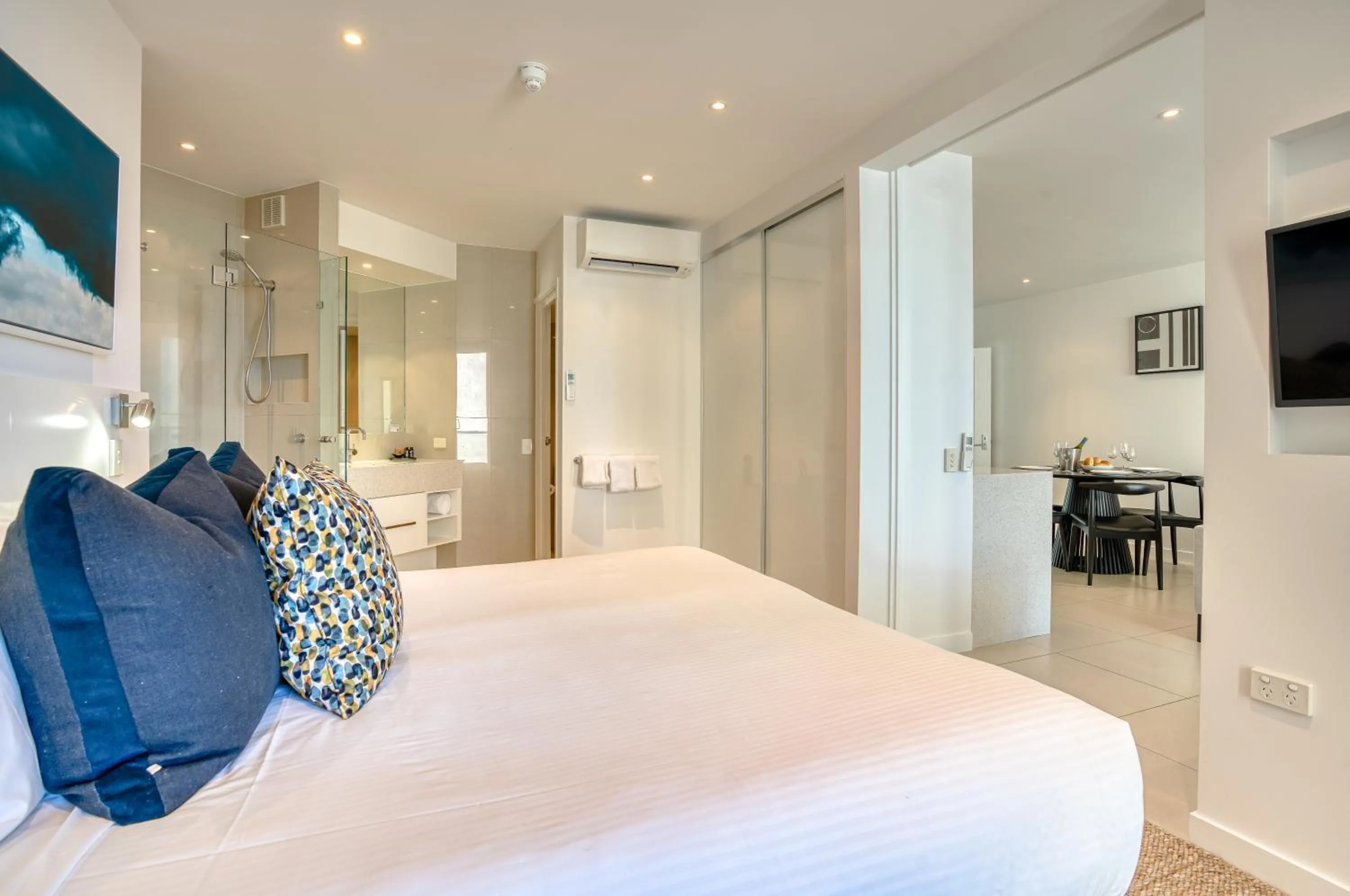 Bed in On The Beach Noosa Resort