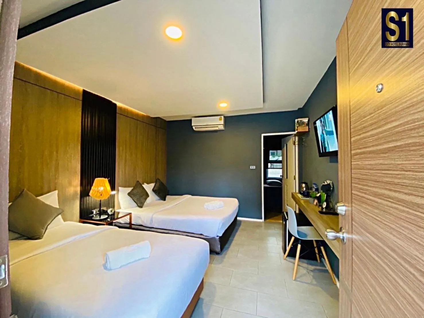 Bed in S1 City Hotel Buriram
