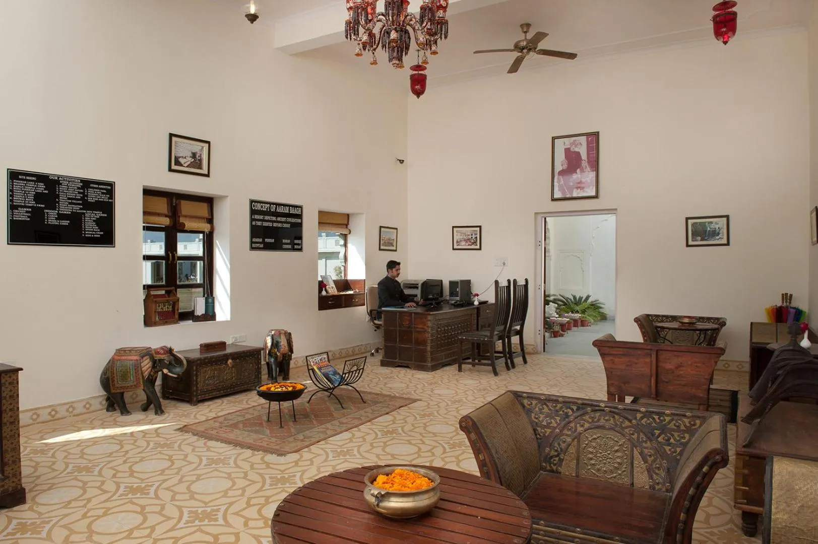 Lobby or reception in Aaram Baagh Pushkar by Pachar Group