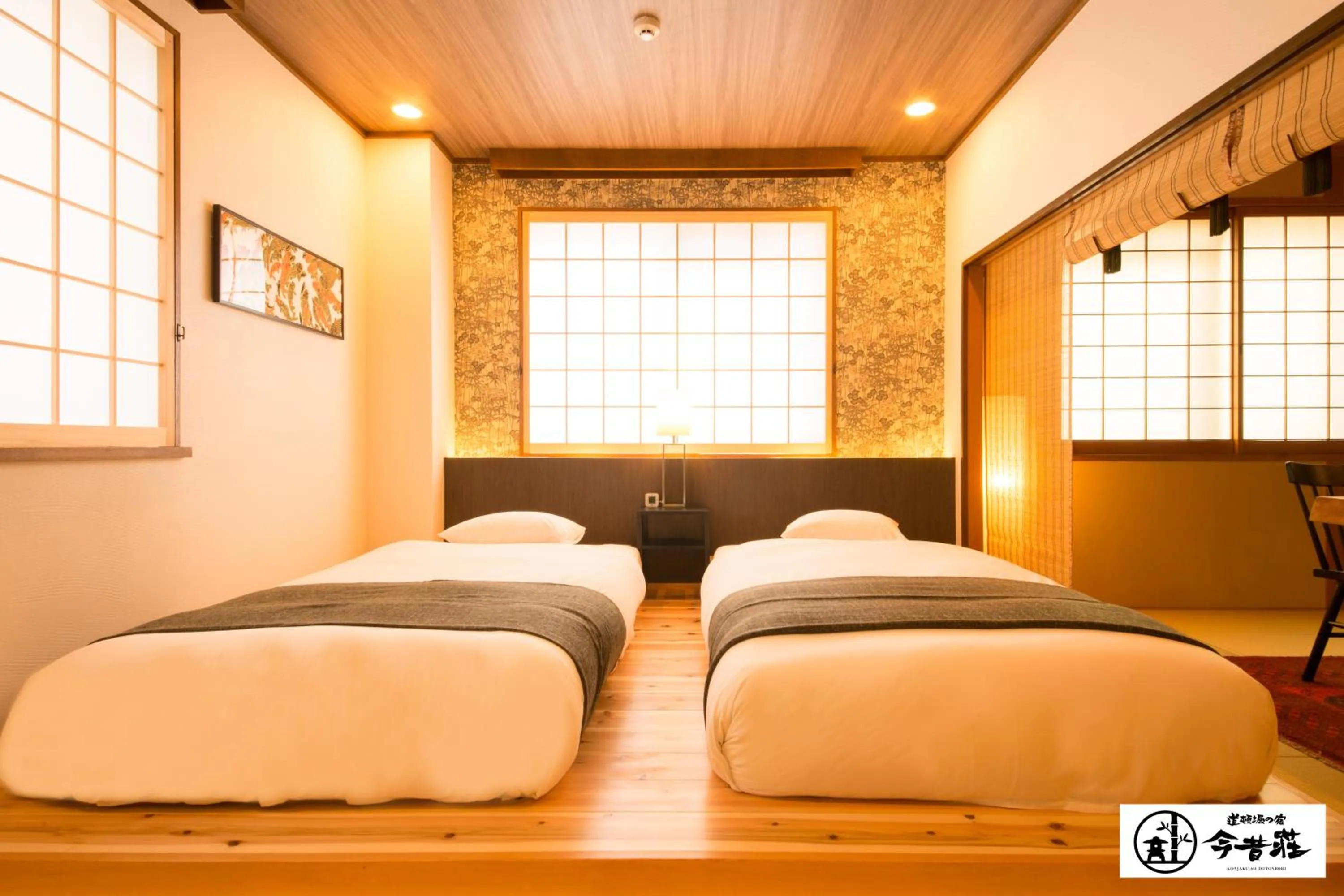 Bed in KONJAKUSO Osaka Dotonbori "YORIAI" Penthouse Stay