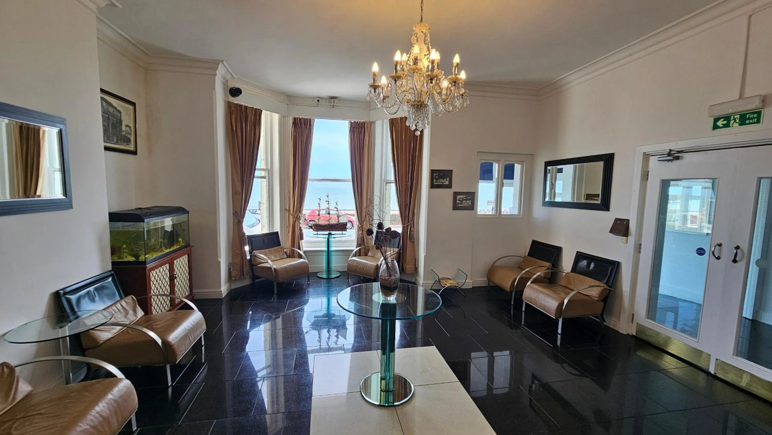 Seating area in The Strand Hotel