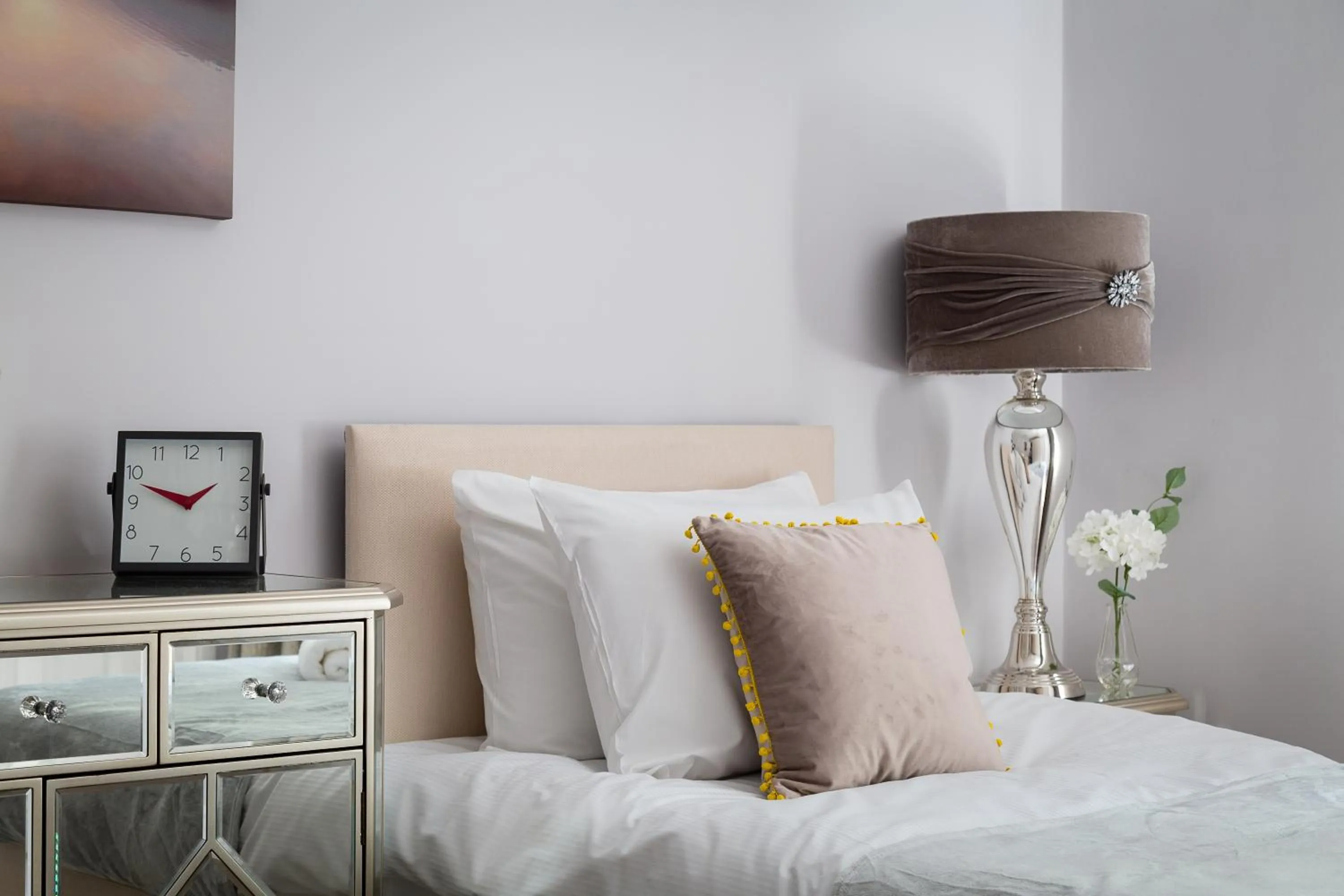 Bedroom, Bed in Cromwell road apartments