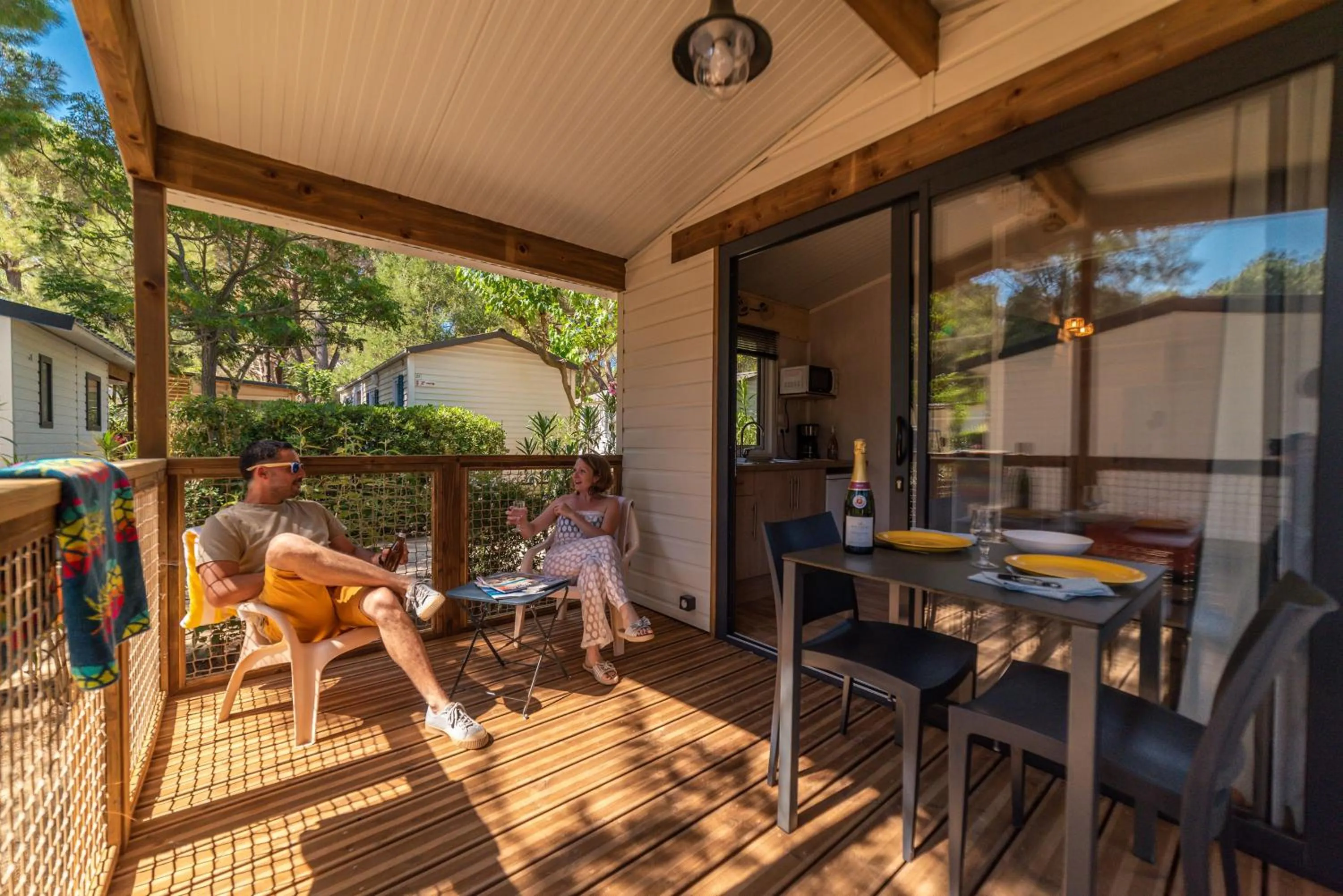 Balcony/Terrace in Camping La Pinède Enchantée