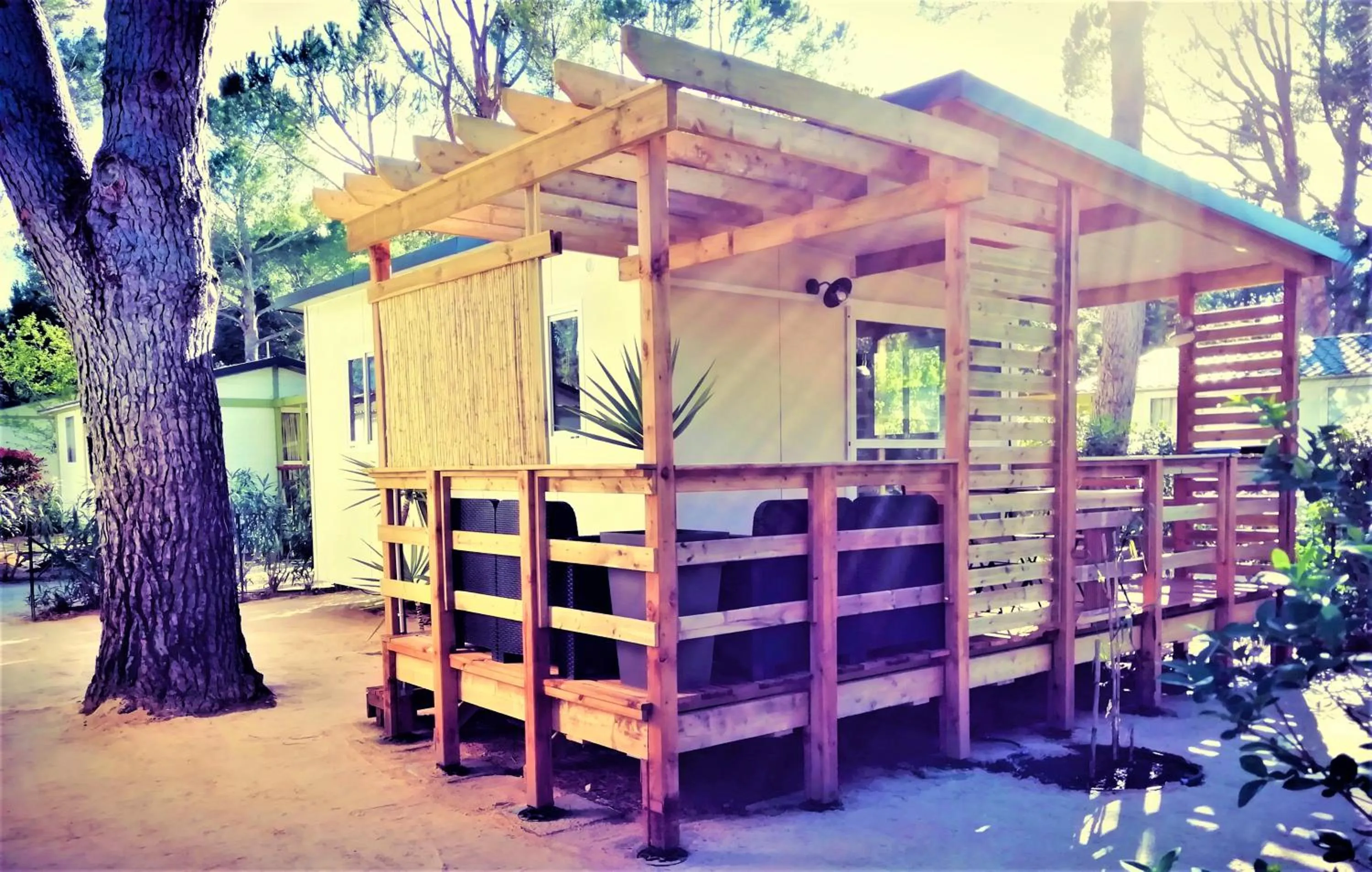 Patio in Camping La Pinède Enchantée