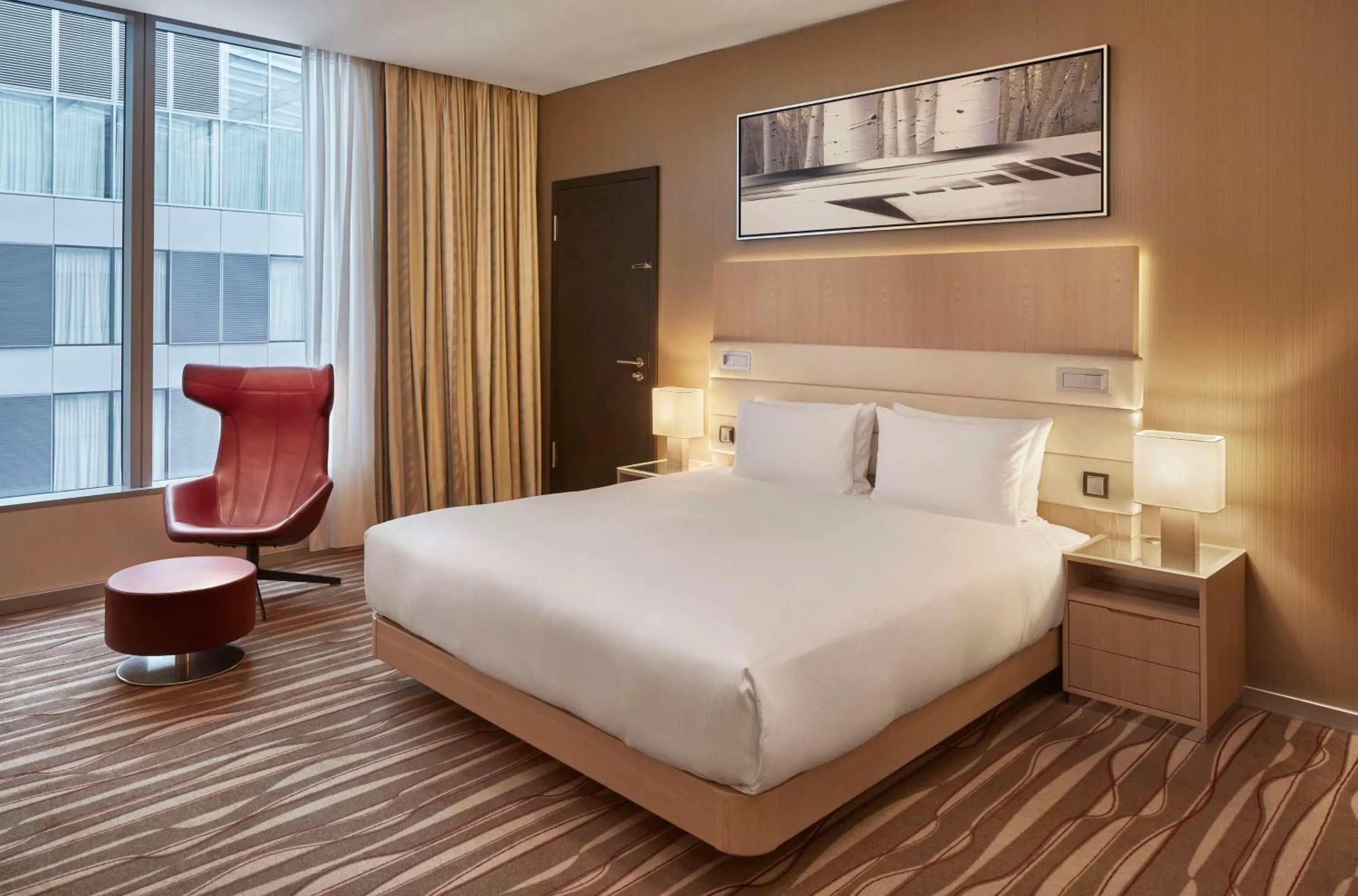 Bed in Hilton Frankfurt Airport