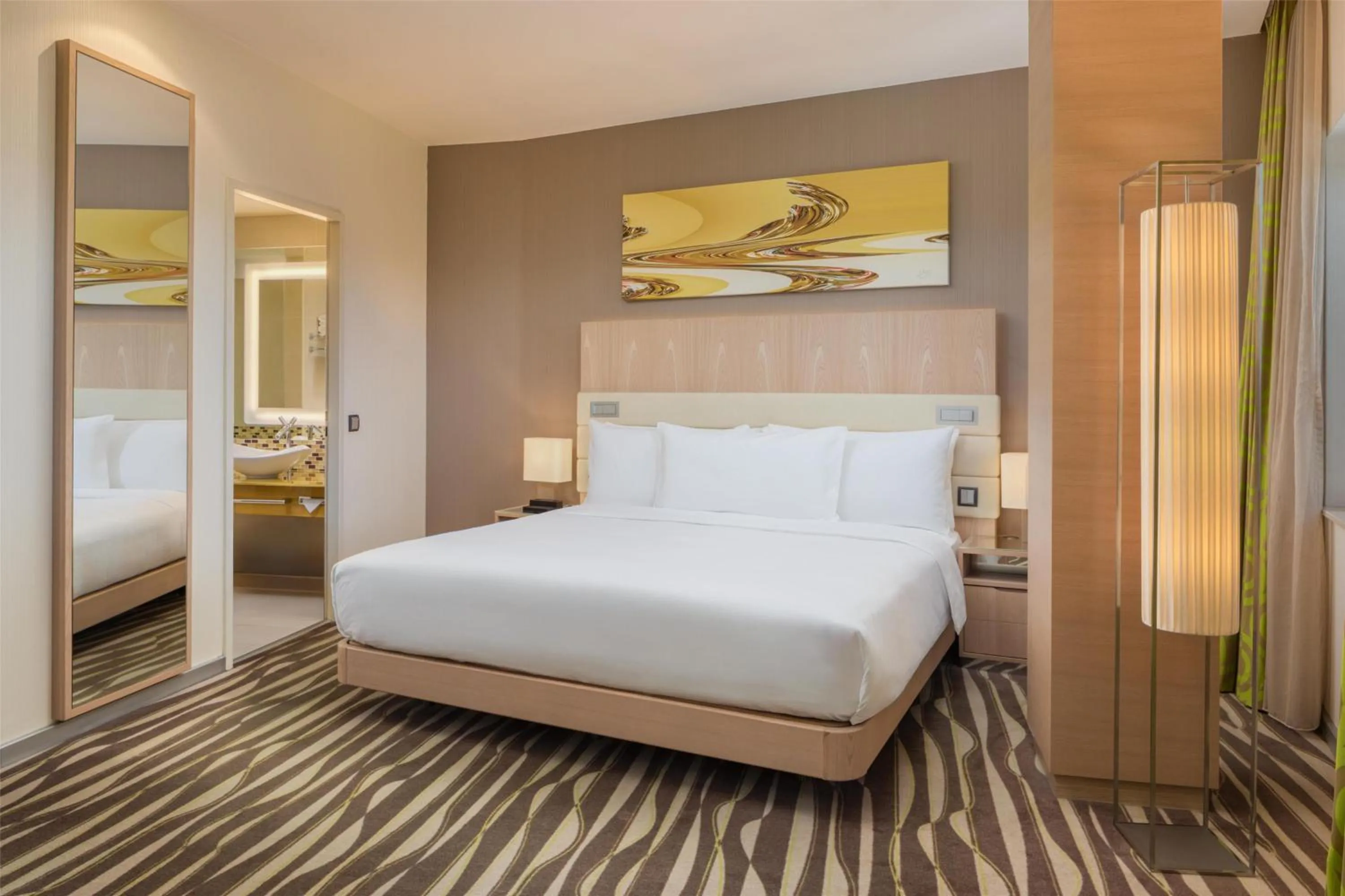 Bed in Hilton Frankfurt Airport