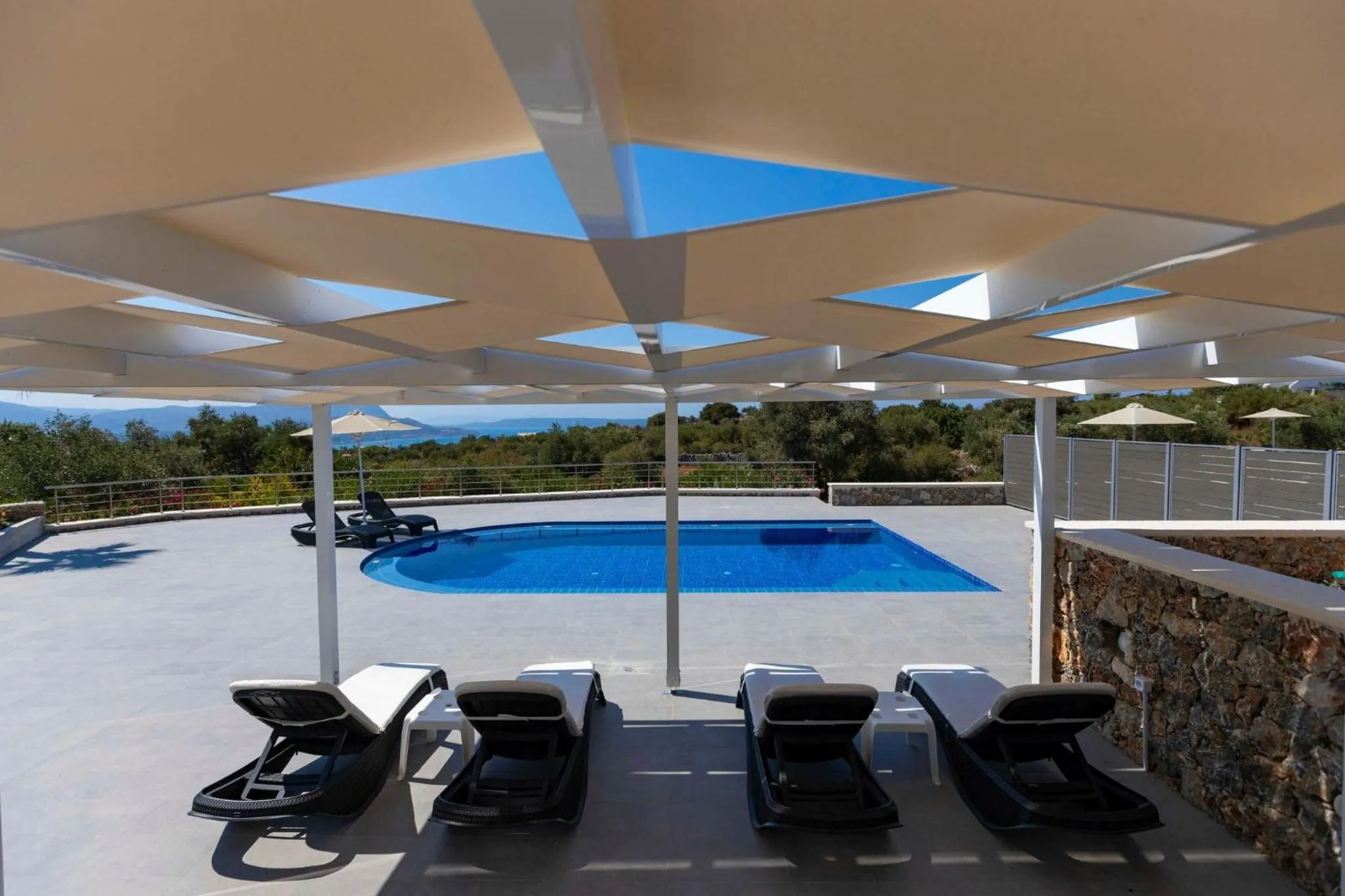 Pool view in Electra Villas