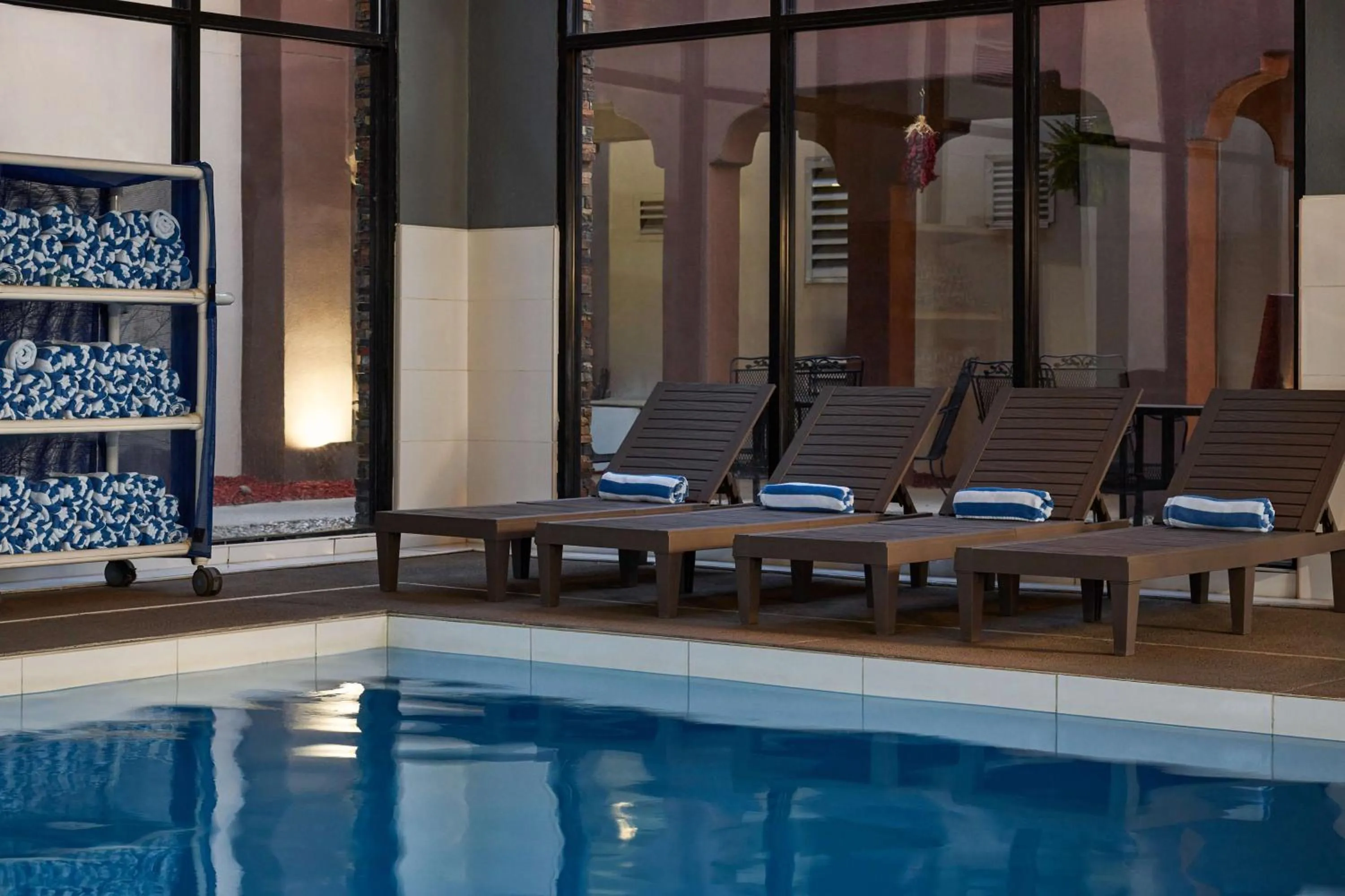 Pool view in Hampton Inn Taos