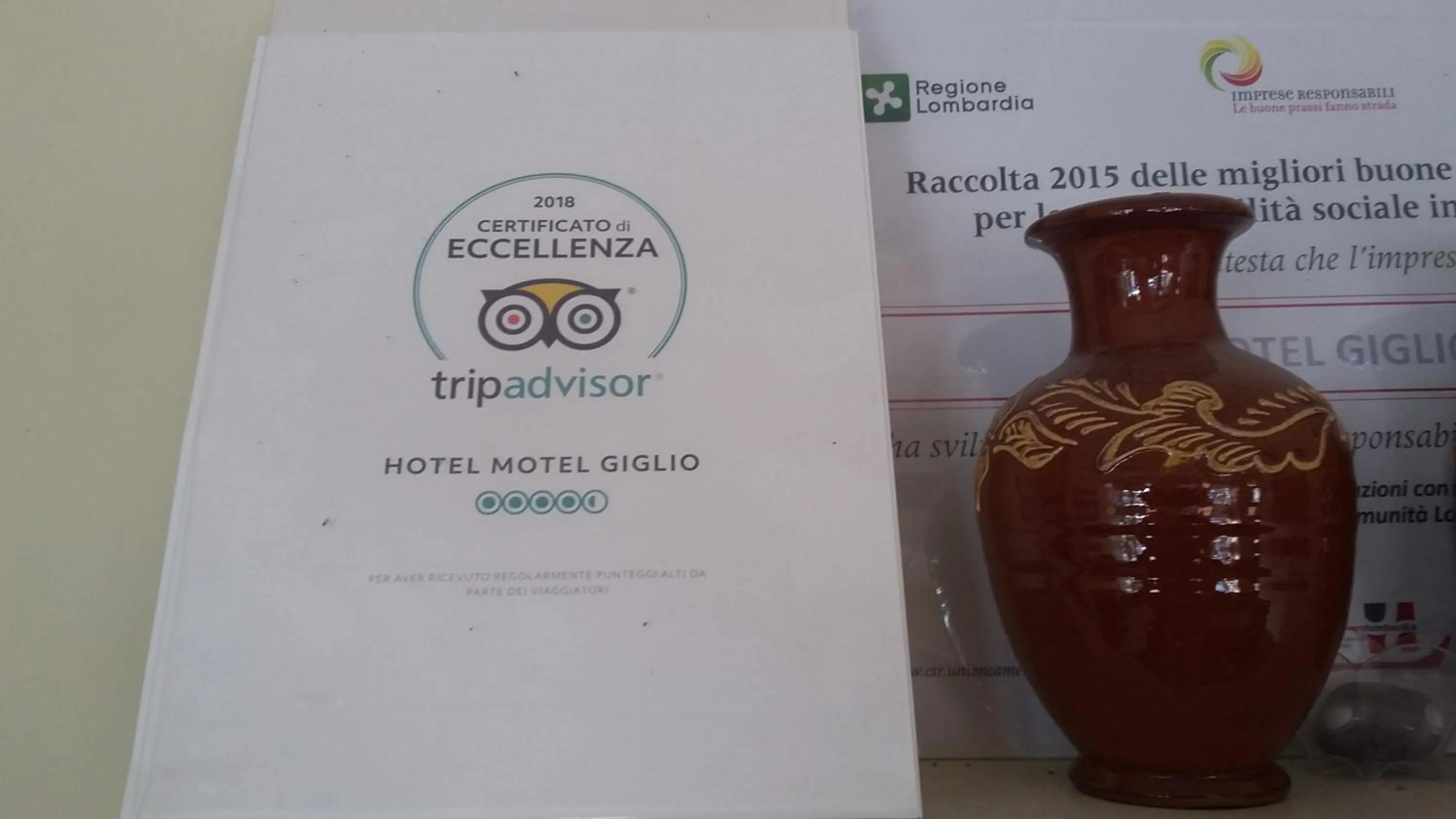 Certificate/Award in Confidence Hotel Viadana